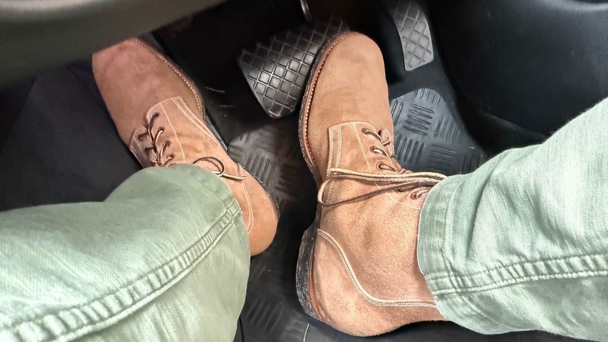 Photo by init on June 1, 2025 of the Clinch Yeager Boots in Wickett & Craig Natural Latigo Roughout.