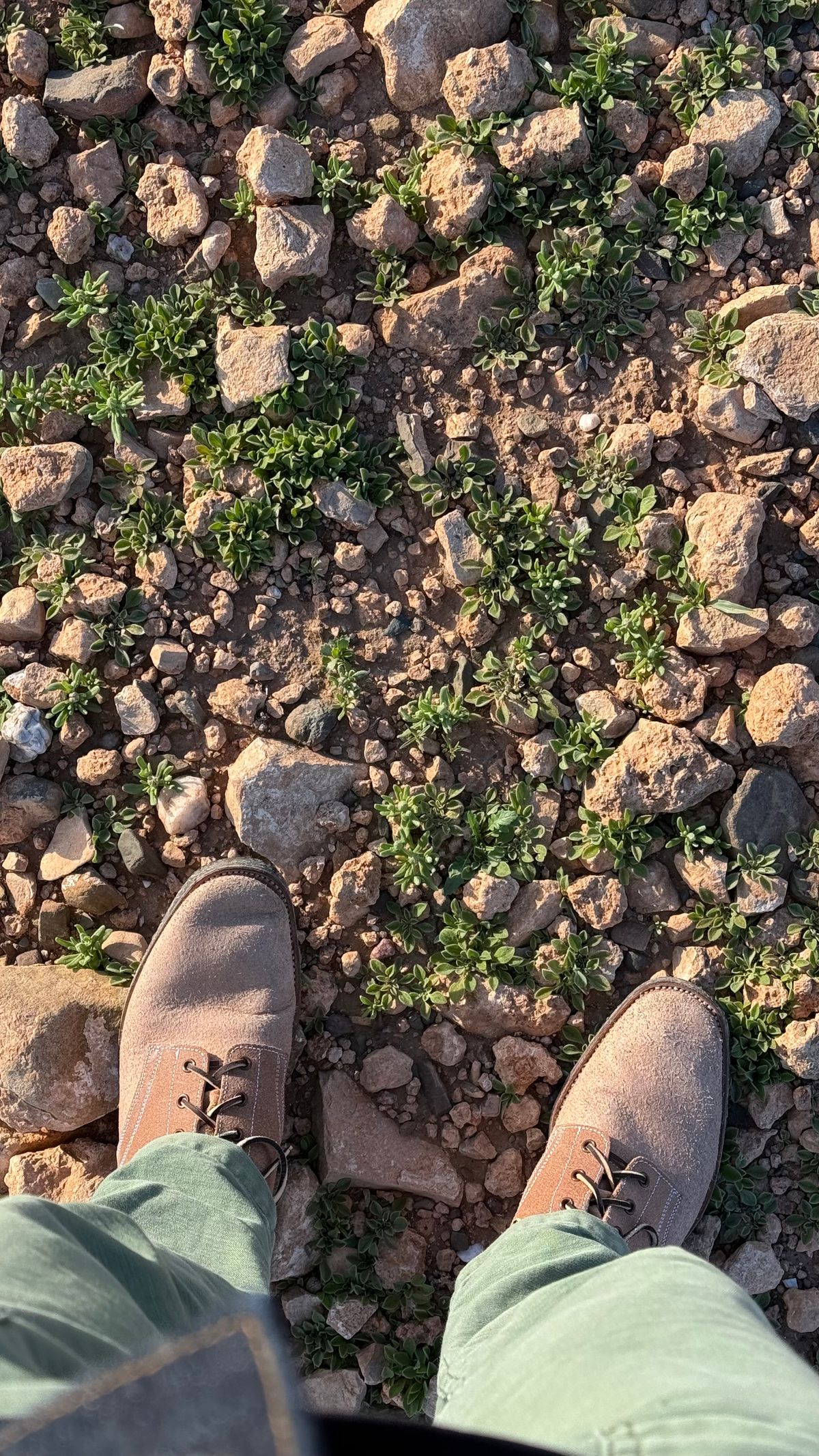 Photo by init on April 17, 2025 of the Clinch Yeager Boots in Wickett & Craig Natural Latigo Roughout.