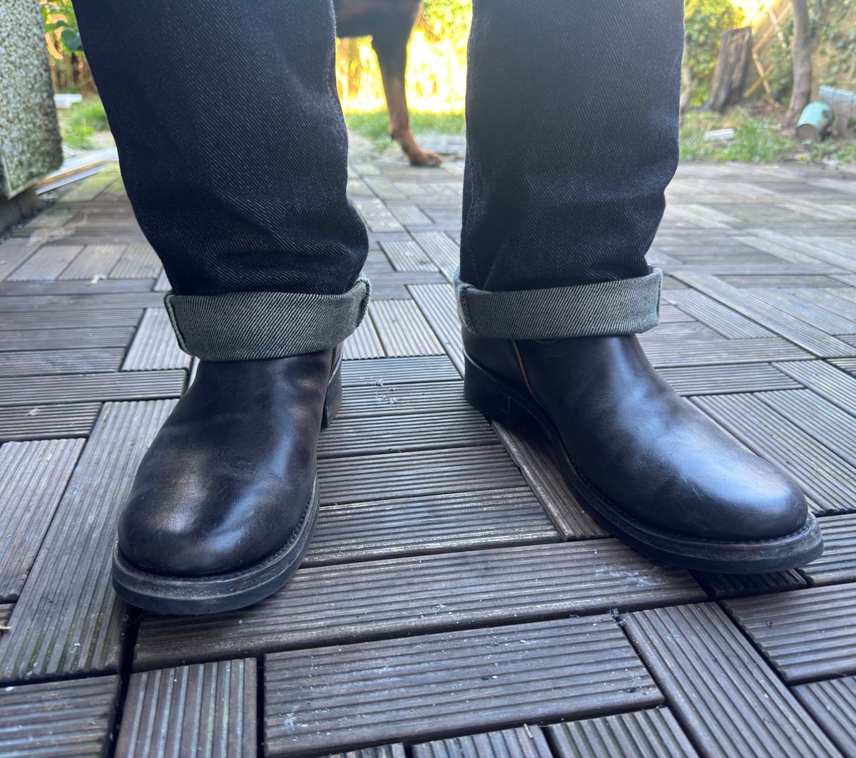 Photo by init on February 28, 2025 of the Addict Boots AB-01 Engineer Boots in Black Dye-Finished Horsehide.