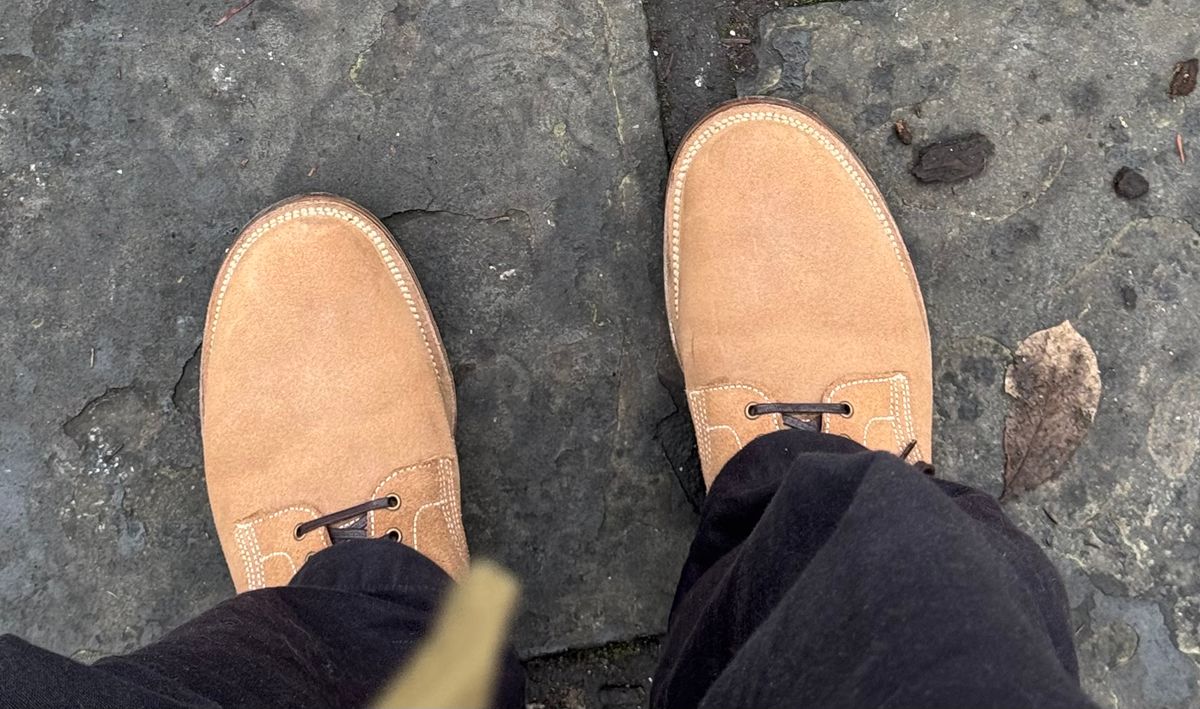 Photo by init on January 4, 2025 of the Viberg Boondocker in Horween Marine Field Roughout.