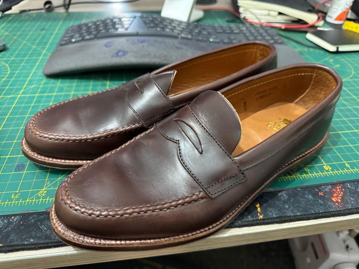 Photo by init on July 18, 2024 of the Alden Leisure Handsewn Penny Loafer in Horween Brown Chromexcel.