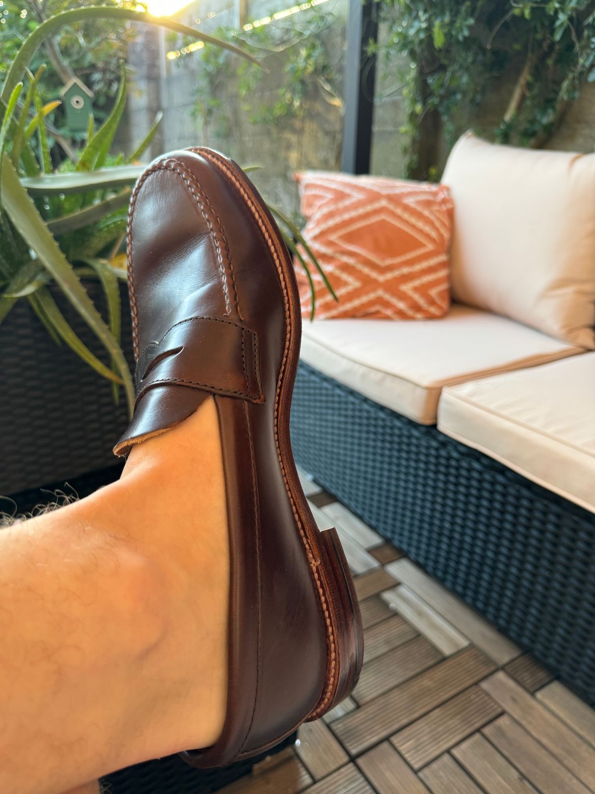 Photo by init on July 18, 2024 of the Alden Leisure Handsewn Penny Loafer in Horween Brown Chromexcel.