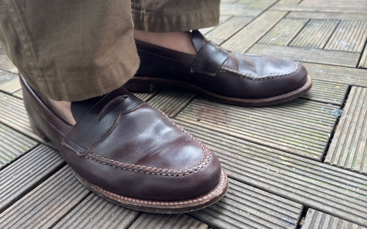 Photo by init on December 30, 2024 of the Alden Leisure Handsewn Penny Loafer in Horween Brown Chromexcel.