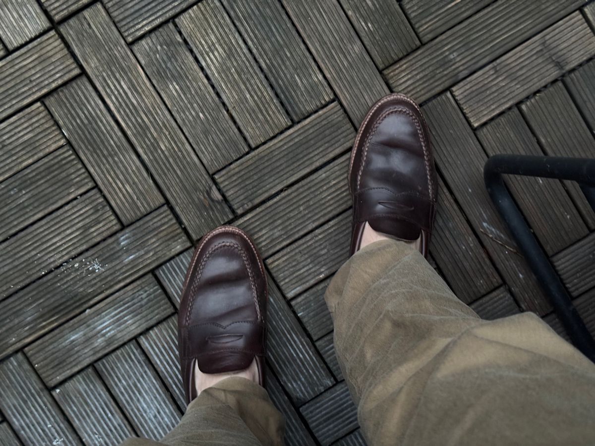 Photo by init on February 12, 2025 of the Alden Leisure Handsewn Penny Loafer in Horween Brown Chromexcel.