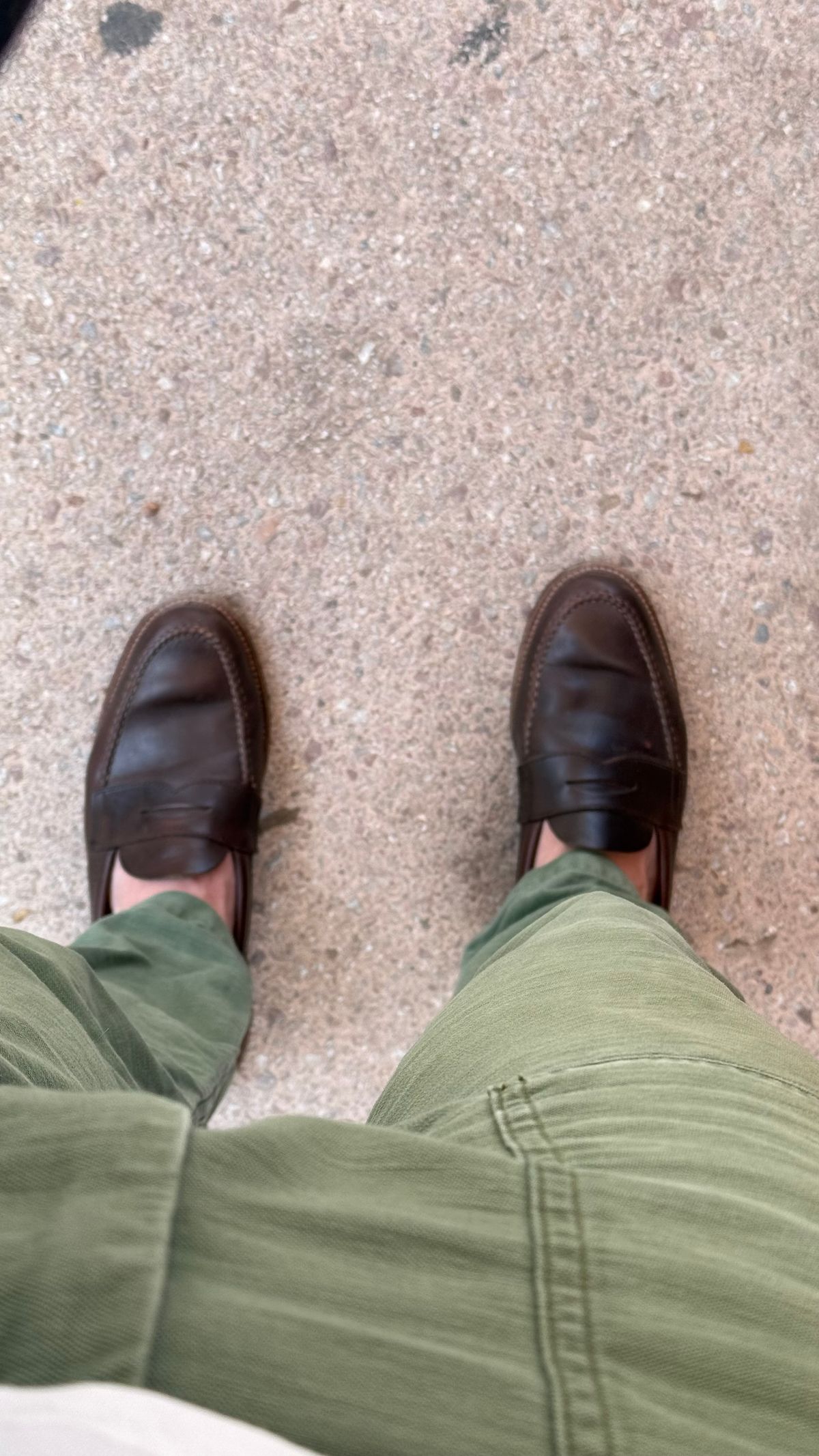 Photo by init on April 16, 2025 of the Alden Leisure Handsewn Penny Loafer in Horween Brown Chromexcel.