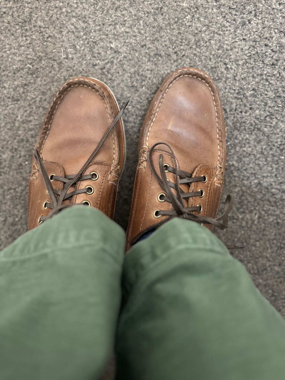 Photo by init on February 13, 2025 of the Todd Snyder Ll Bean X Todd Snyder Moccassins in Horween Natural Chromepak.