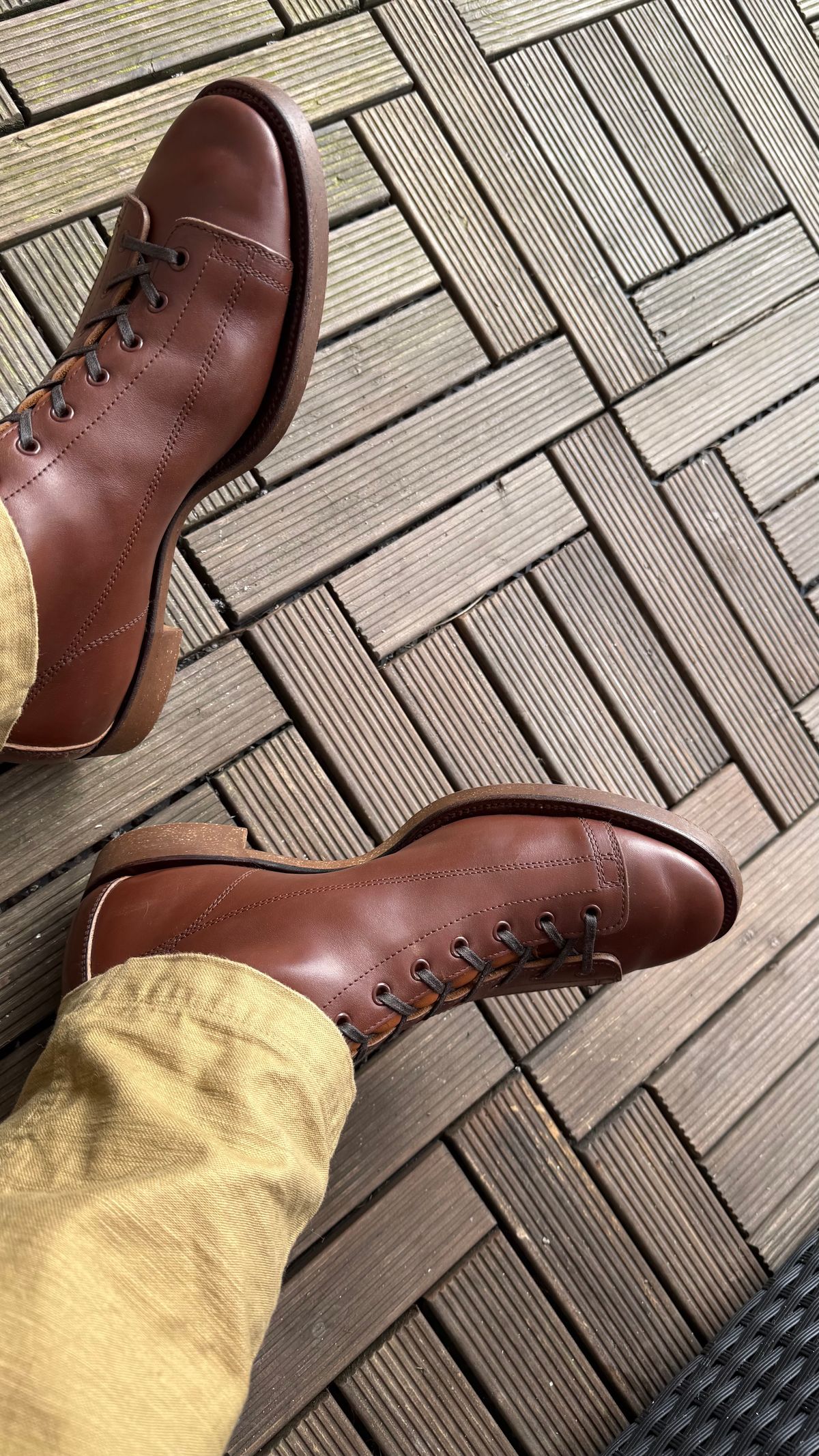 Photo by init on June 19, 2025 of the Clinch Gary Boots in Maryam Brown Horsebutt.