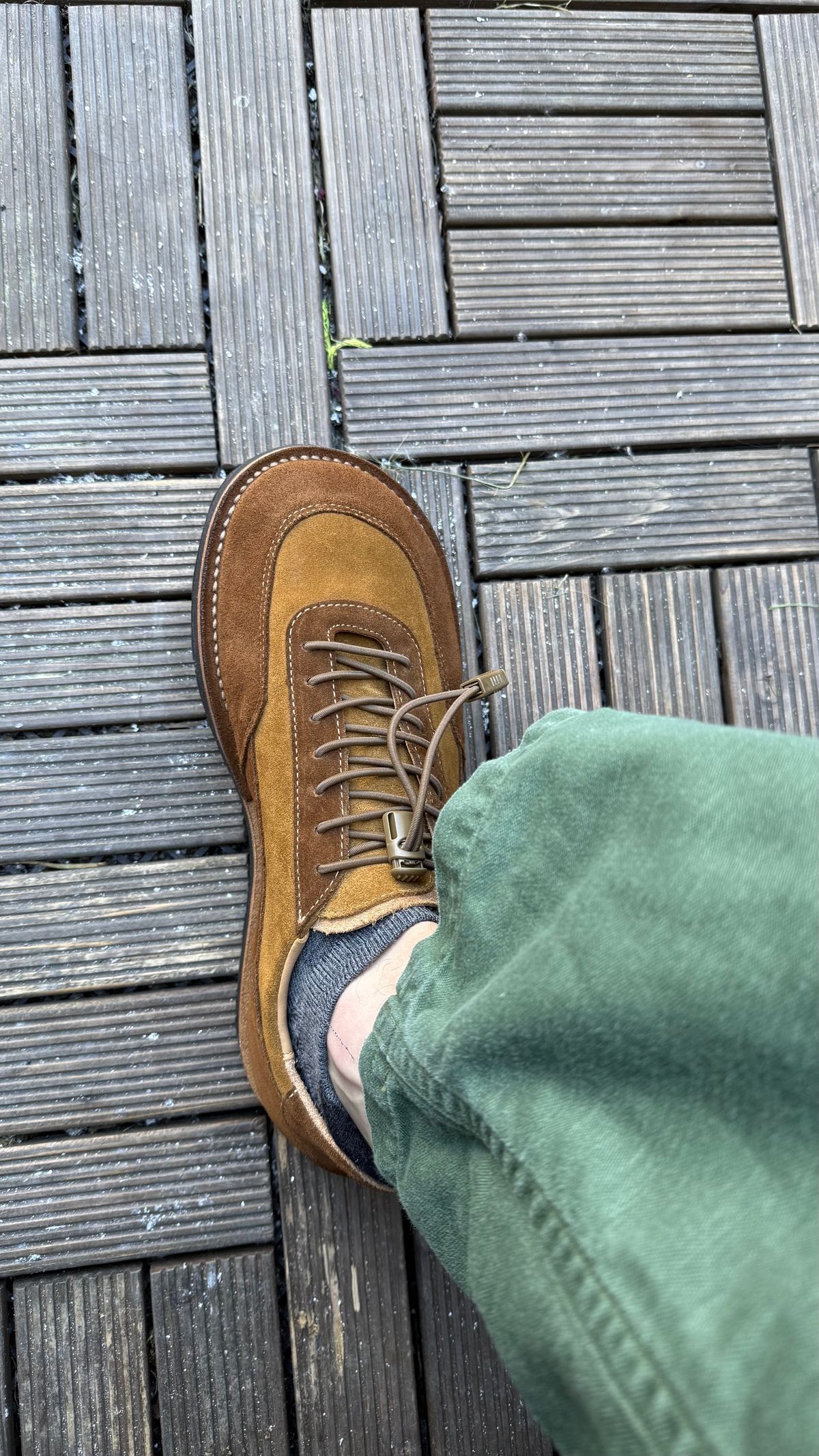 Photo by init on May 9, 2025 of the Turriff Functional Footwear C-02 Anatomical Outdoor Trail Shoe in C.F. Stead Chocolate Repello Calf Suede.