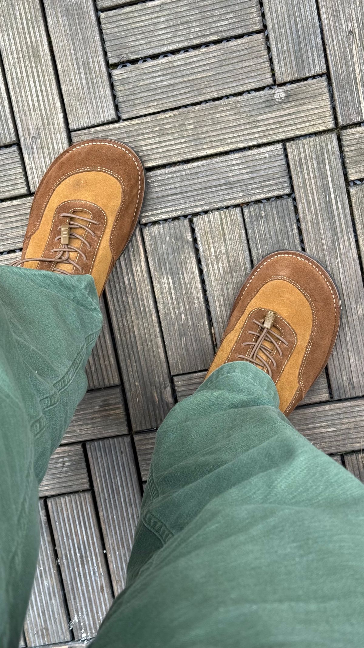 Photo by init on May 12, 2025 of the Turriff Functional Footwear C-02 Anatomical Outdoor Trail Shoe in C.F. Stead Chocolate Repello Calf Suede.