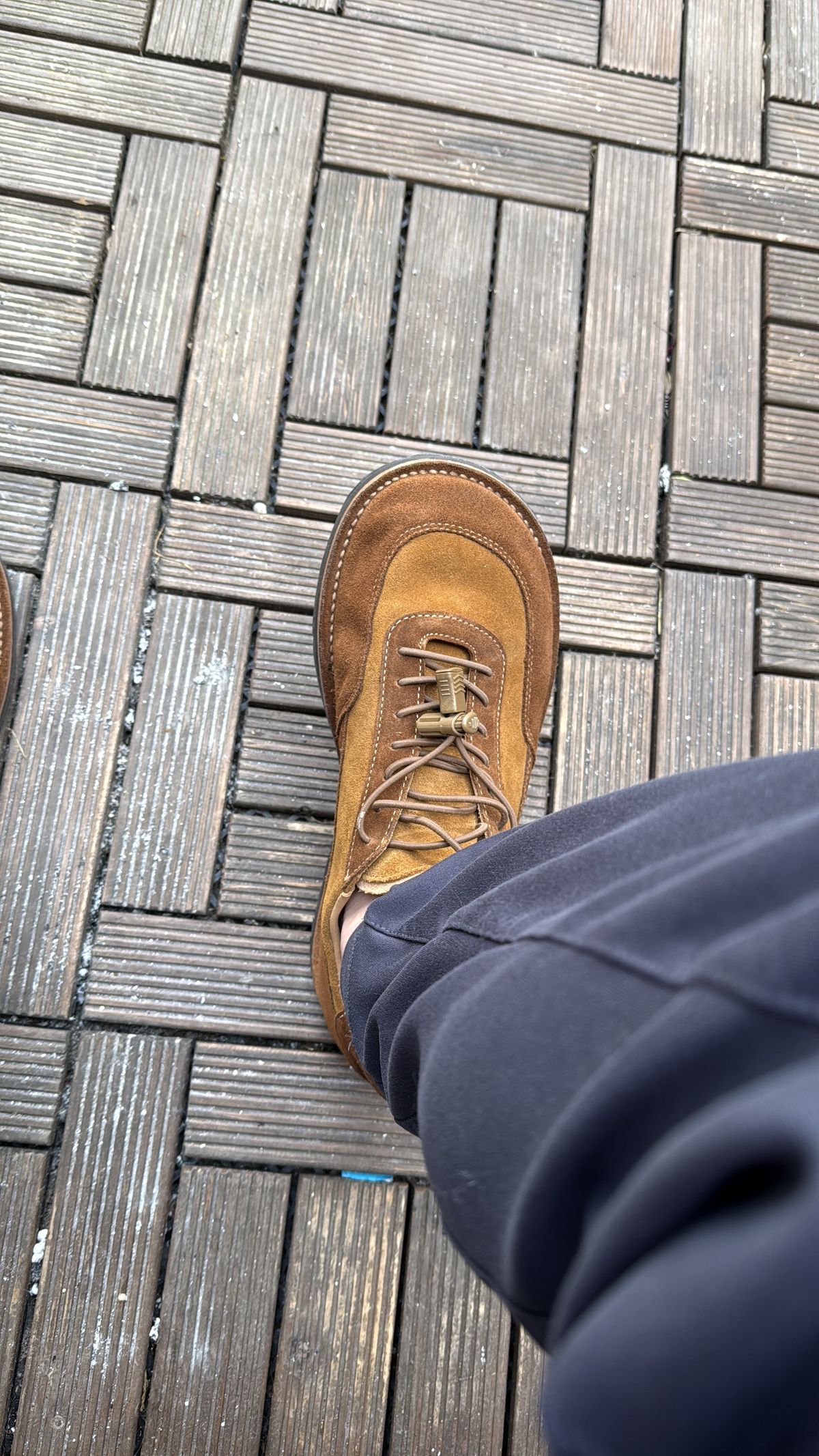 Photo by init on May 17, 2025 of the Turriff Functional Footwear C-02 Anatomical Outdoor Trail Shoe in C.F. Stead Chocolate Repello Calf Suede.