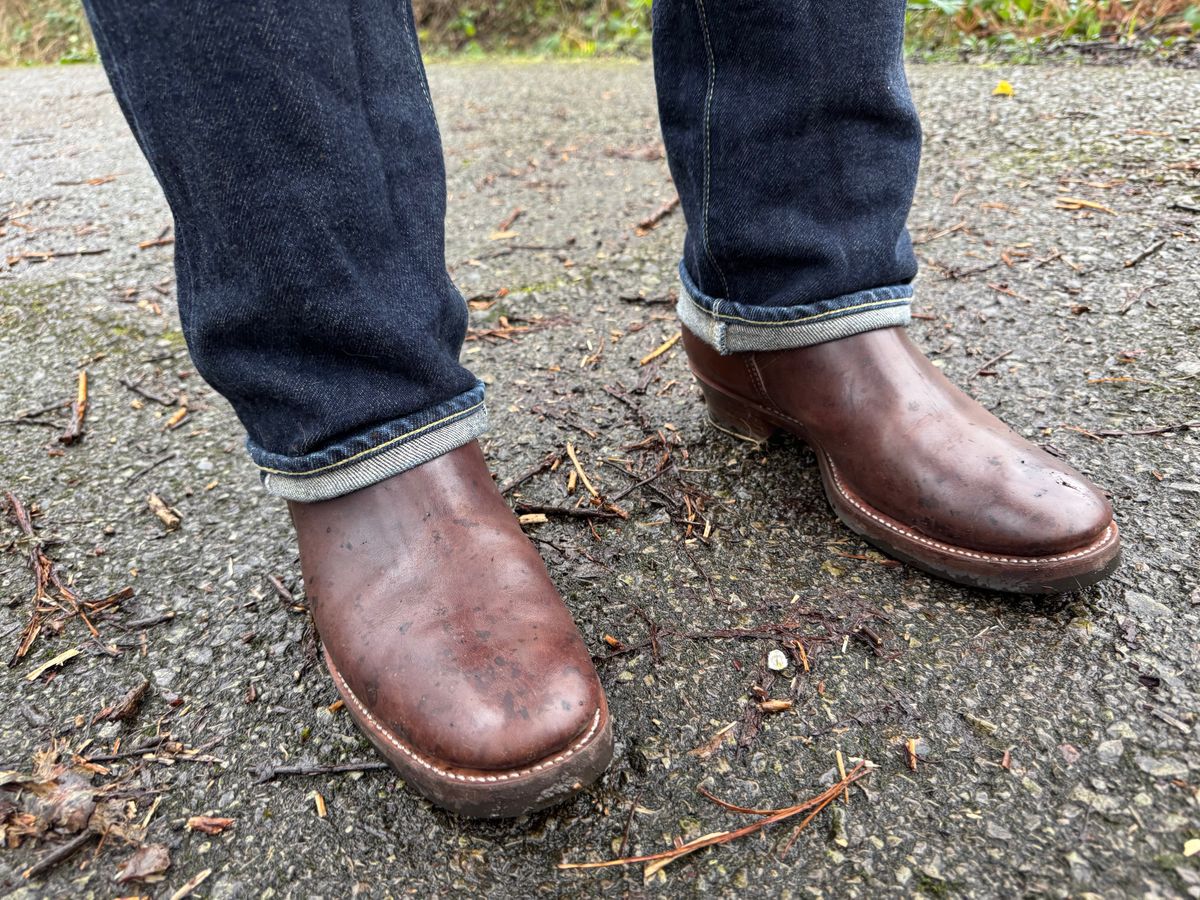 Photo by init on February 21, 2025 of the Clinch Engineer Boots 11-Inch Height in Brown-Overdyed Horsebutt.