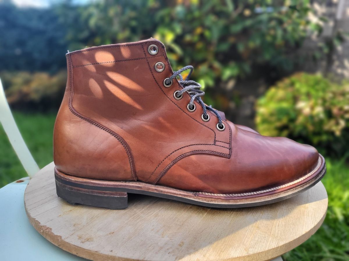 Photo by init on November 4, 2022 of the Viberg Service Boot in Maryam Toscanello Horsebutt.