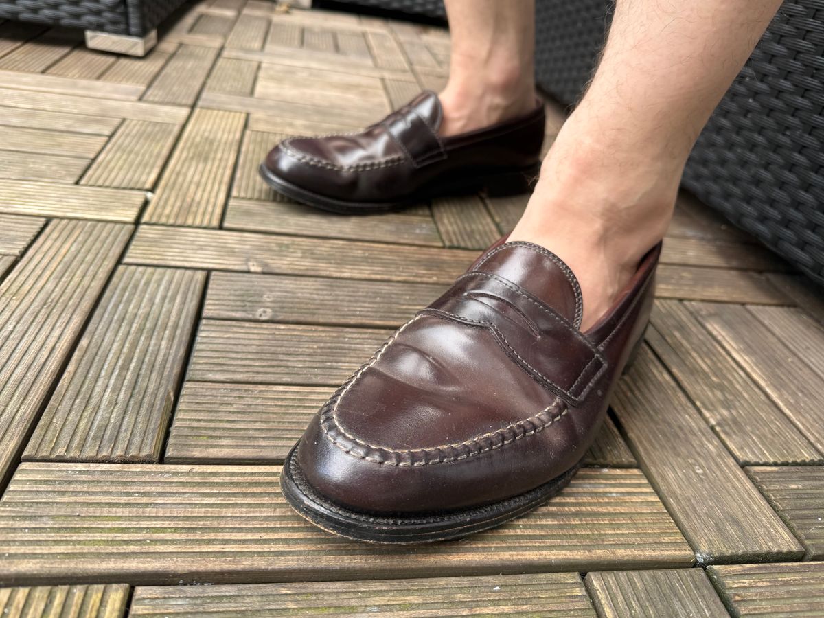 Photo by init on June 29, 2025 of the Alden Leisure Handsewn Moccasin in Horween Color 8 Shell Cordovan.