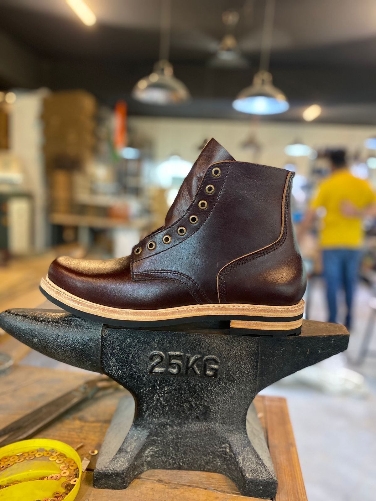 Photo by simplykb on July 28, 2023 of the Craft & Glory Service Boot in Full Grain Waxed Water Buffalo.