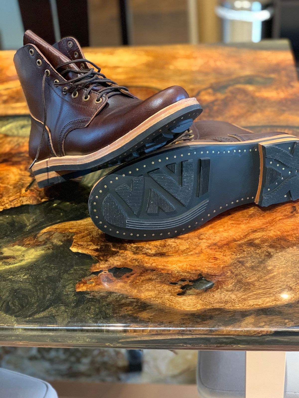 Photo by simplykb on August 9, 2023 of the Craft & Glory Service Boot in Full Grain Waxed Water Buffalo.