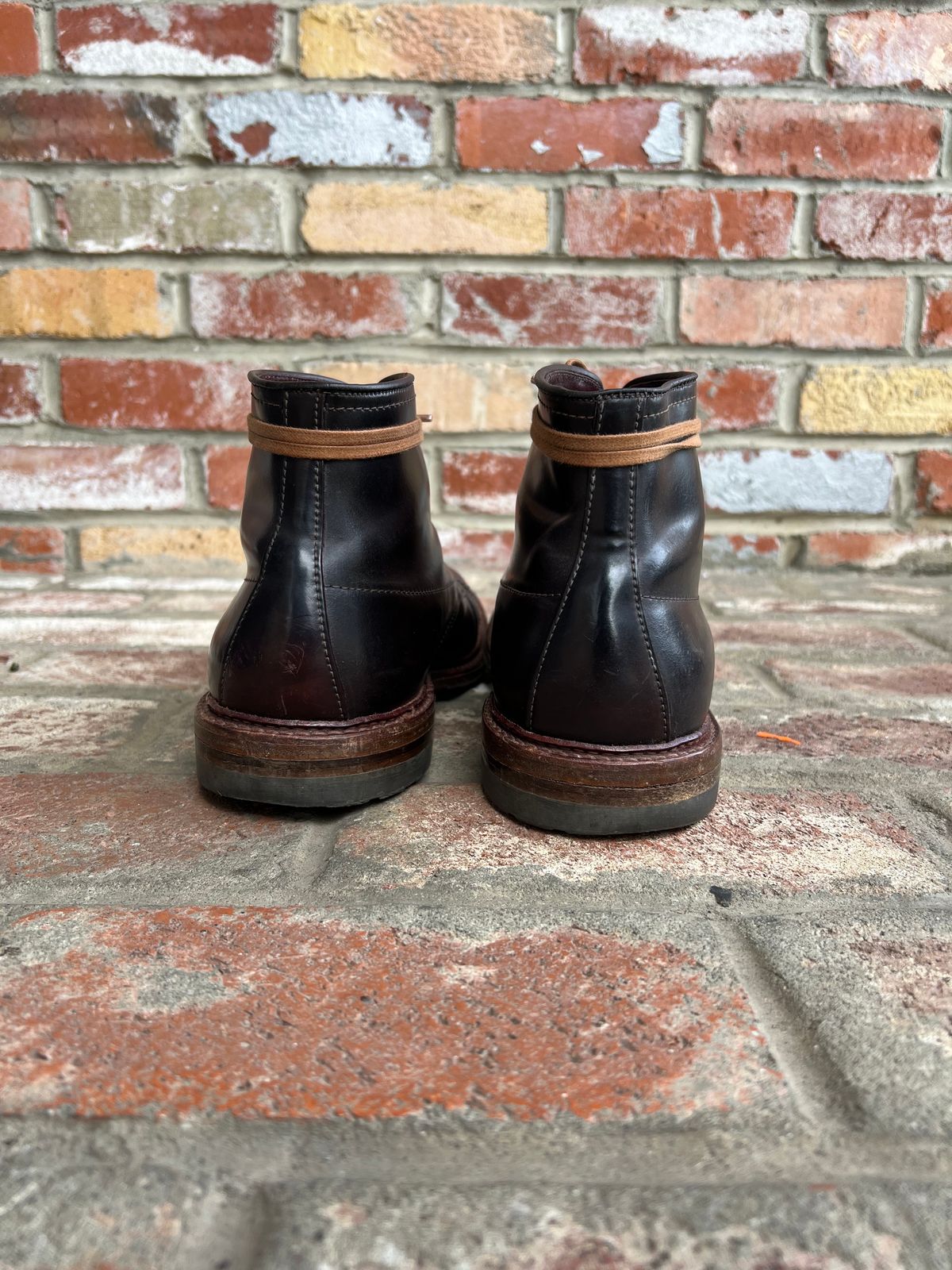 Photo by kspolini on February 3, 2023 of the Alden Perforated Cap Toe Boot in Horween Color 8 Shell Cordovan.