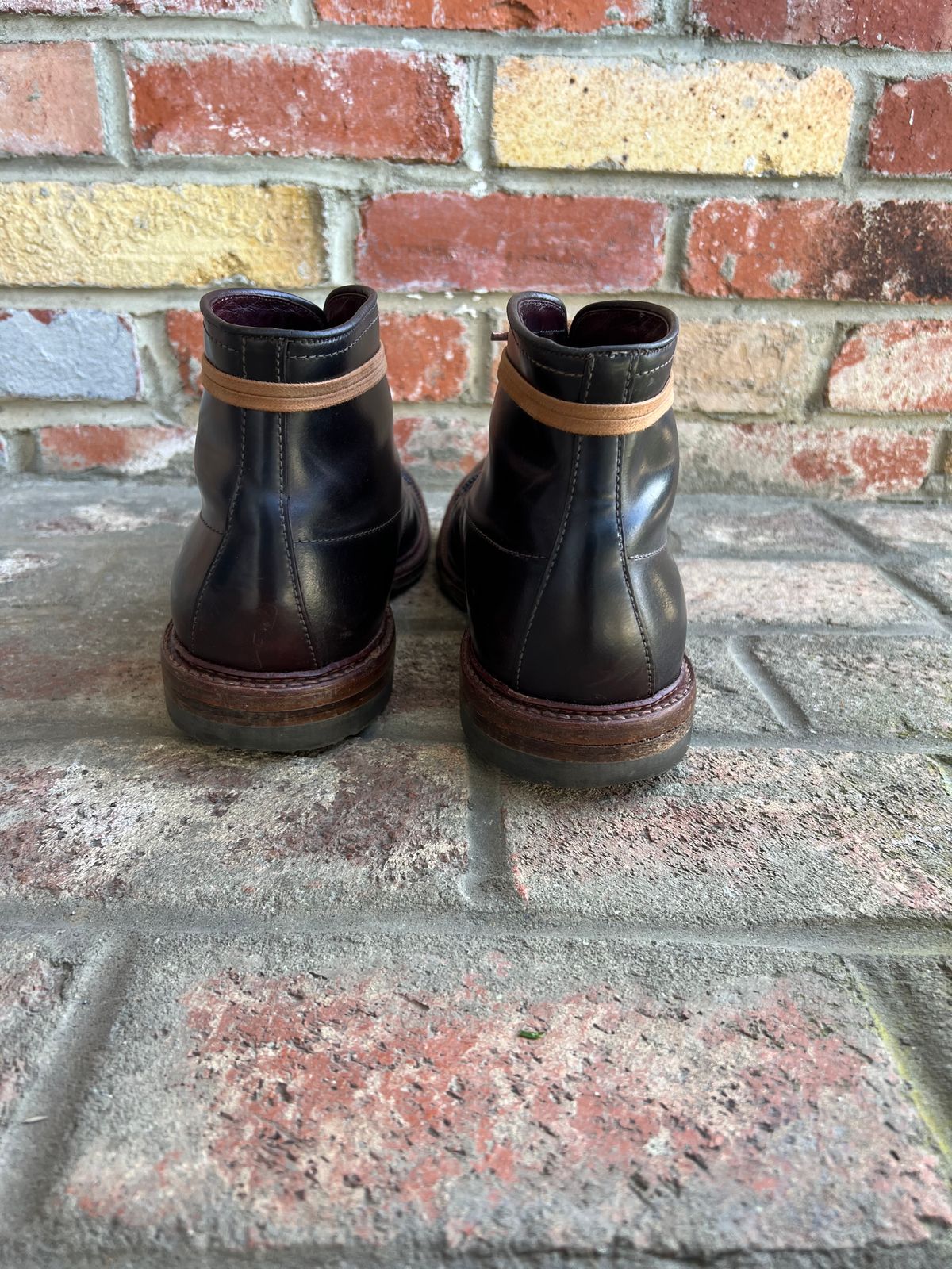 Photo by kspolini on April 2, 2023 of the Alden Perforated Cap Toe Boot in Horween Color 8 Shell Cordovan.
