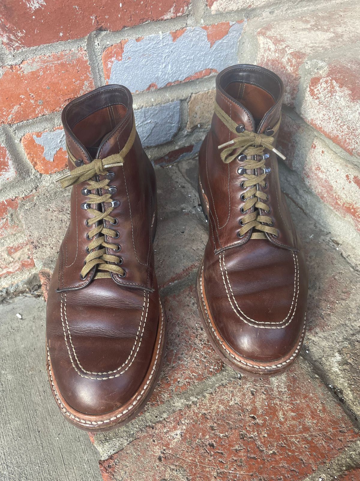 Photo by kspolini on July 22, 2022 of the Alden Indy Boot in Horween Brown Chromexcel.