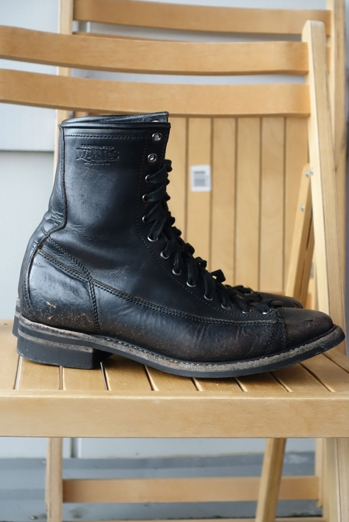 Photo by gear on February 3, 2024 of the Willie's Handmade Boots Monkey Boot in Horween Black Chromexcel.