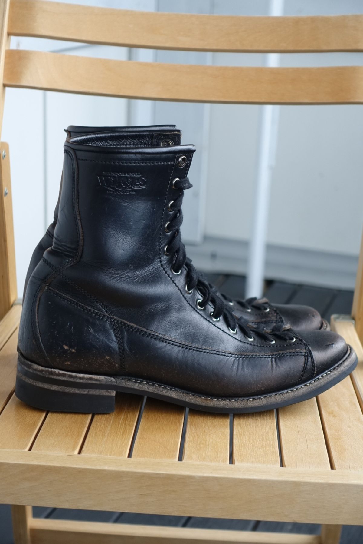 Photo by gear on March 3, 2024 of the Willie's Handmade Boots Monkey Boot in Horween Black Chromexcel.