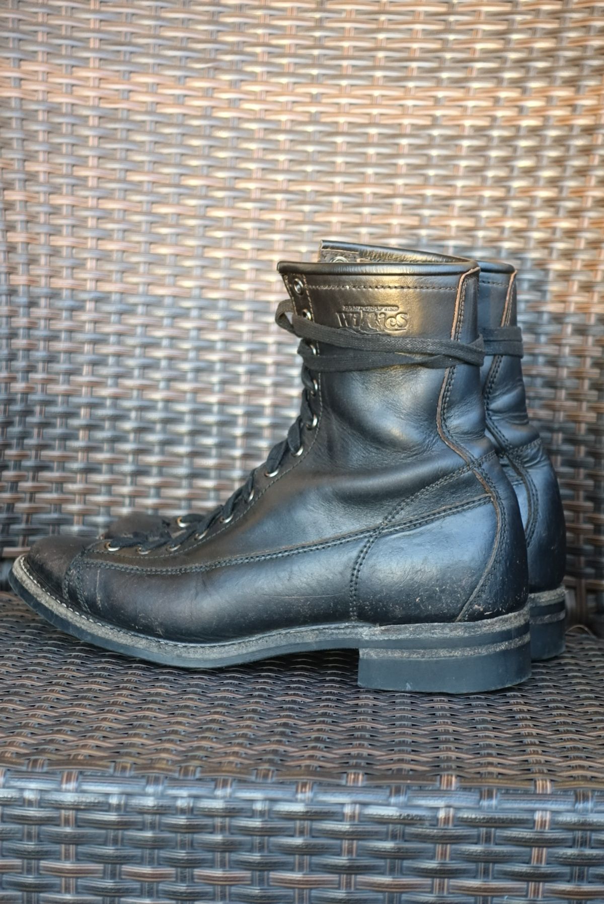 Photo by gear on January 4, 2024 of the Willie's Handmade Boots Monkey Boot in Horween Black Chromexcel.