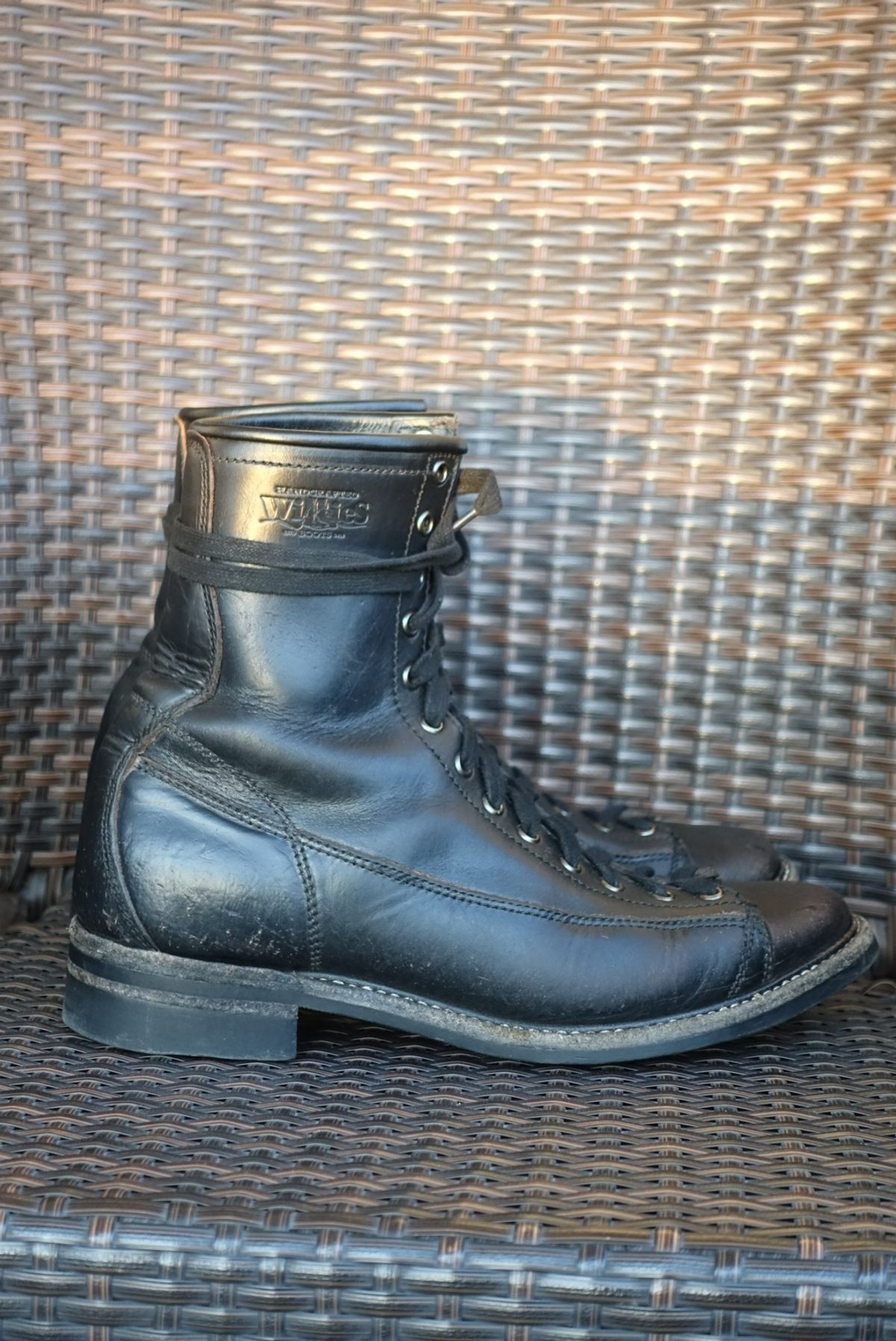 Photo by gear on January 4, 2024 of the Willie's Handmade Boots Monkey Boot in Horween Black Chromexcel.