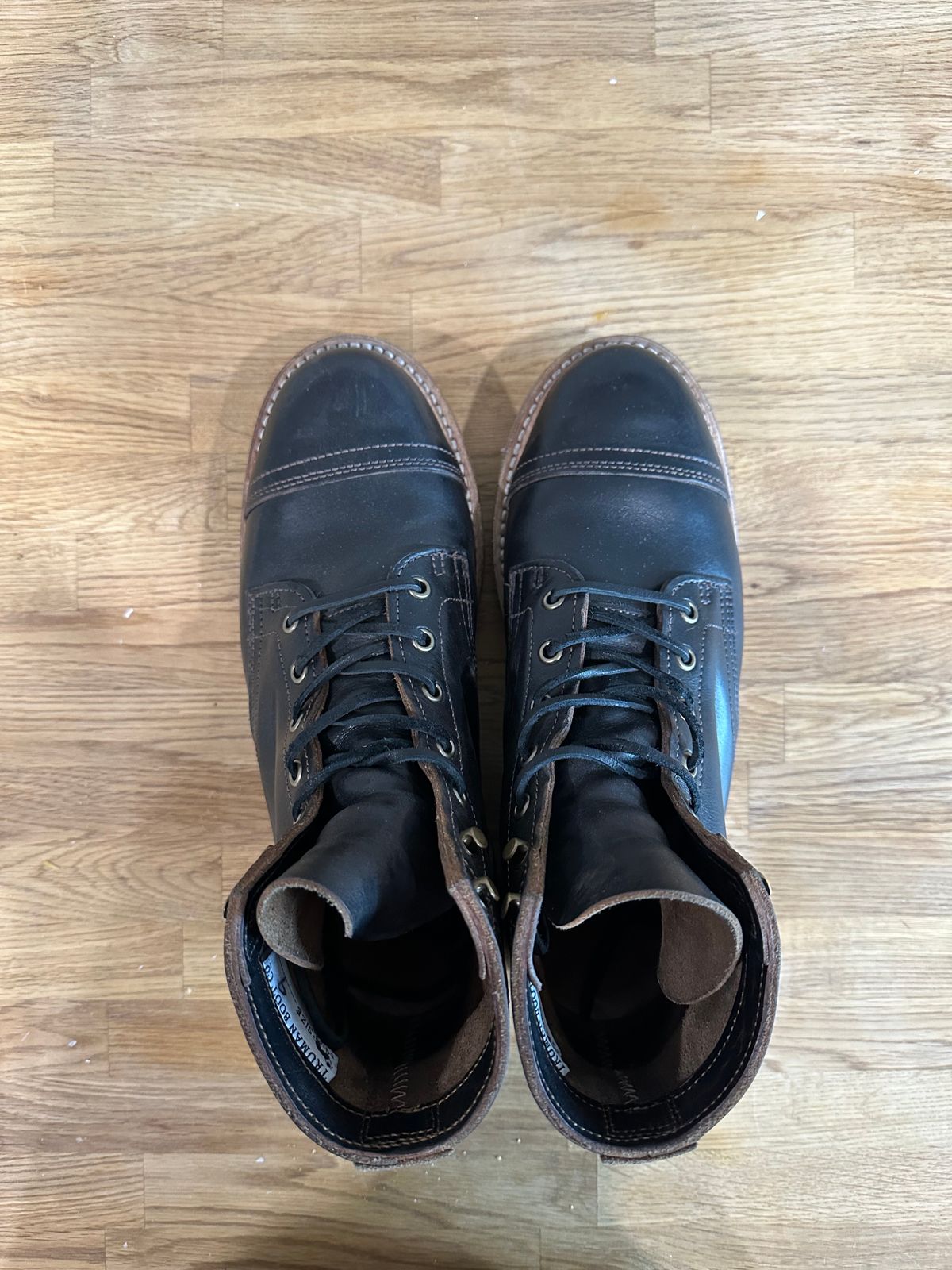 Photo by nerdingdirty on December 5, 2023 of the Truman Service Boot in Black Teacore.
