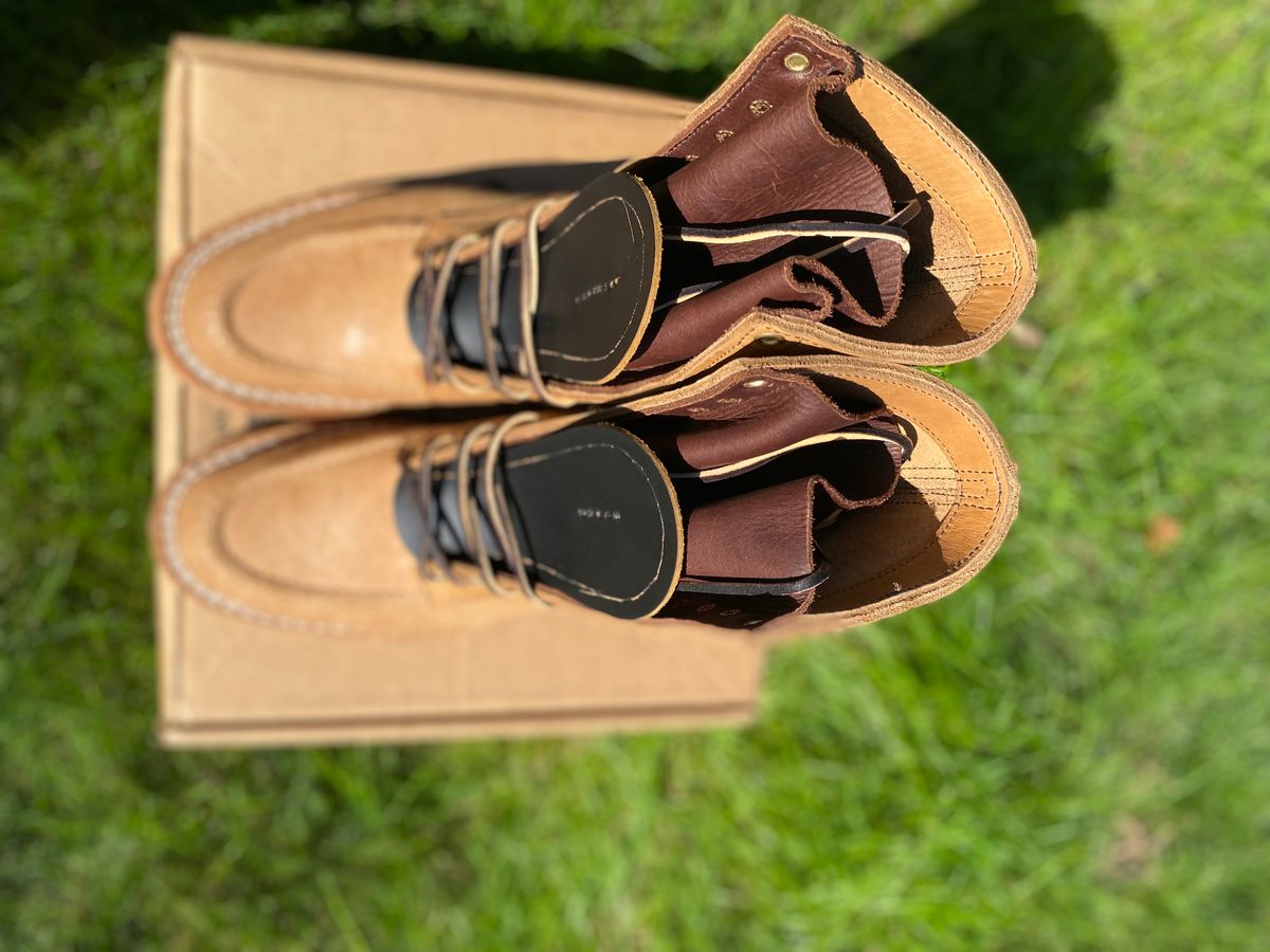 Photo by bootbeater on October 1, 2023 of the Nicks DomePro in Seidel 1964 Tan Roughout.