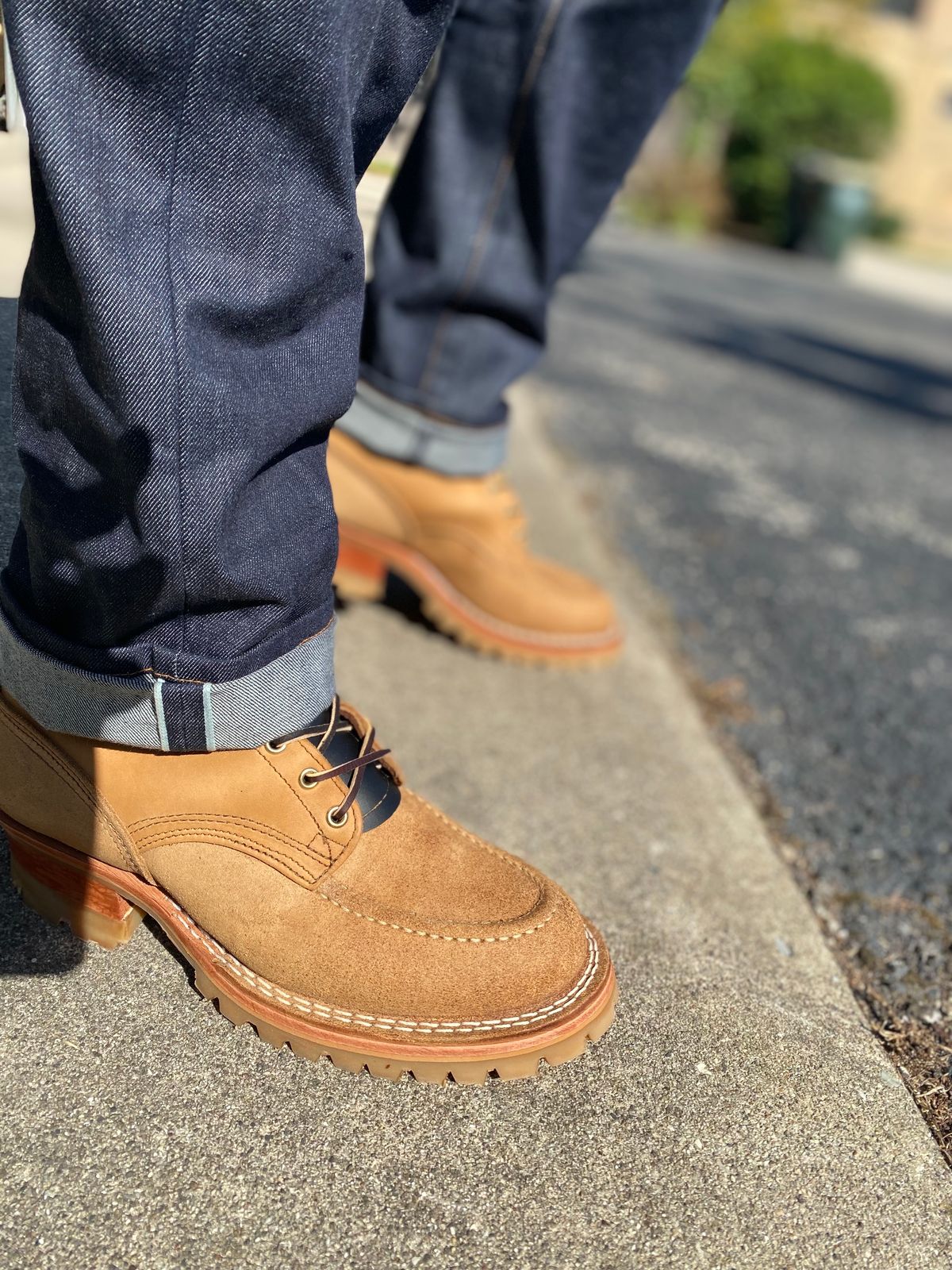 Photo by bootbeater on October 1, 2023 of the Nicks DomePro in Seidel 1964 Tan Roughout.