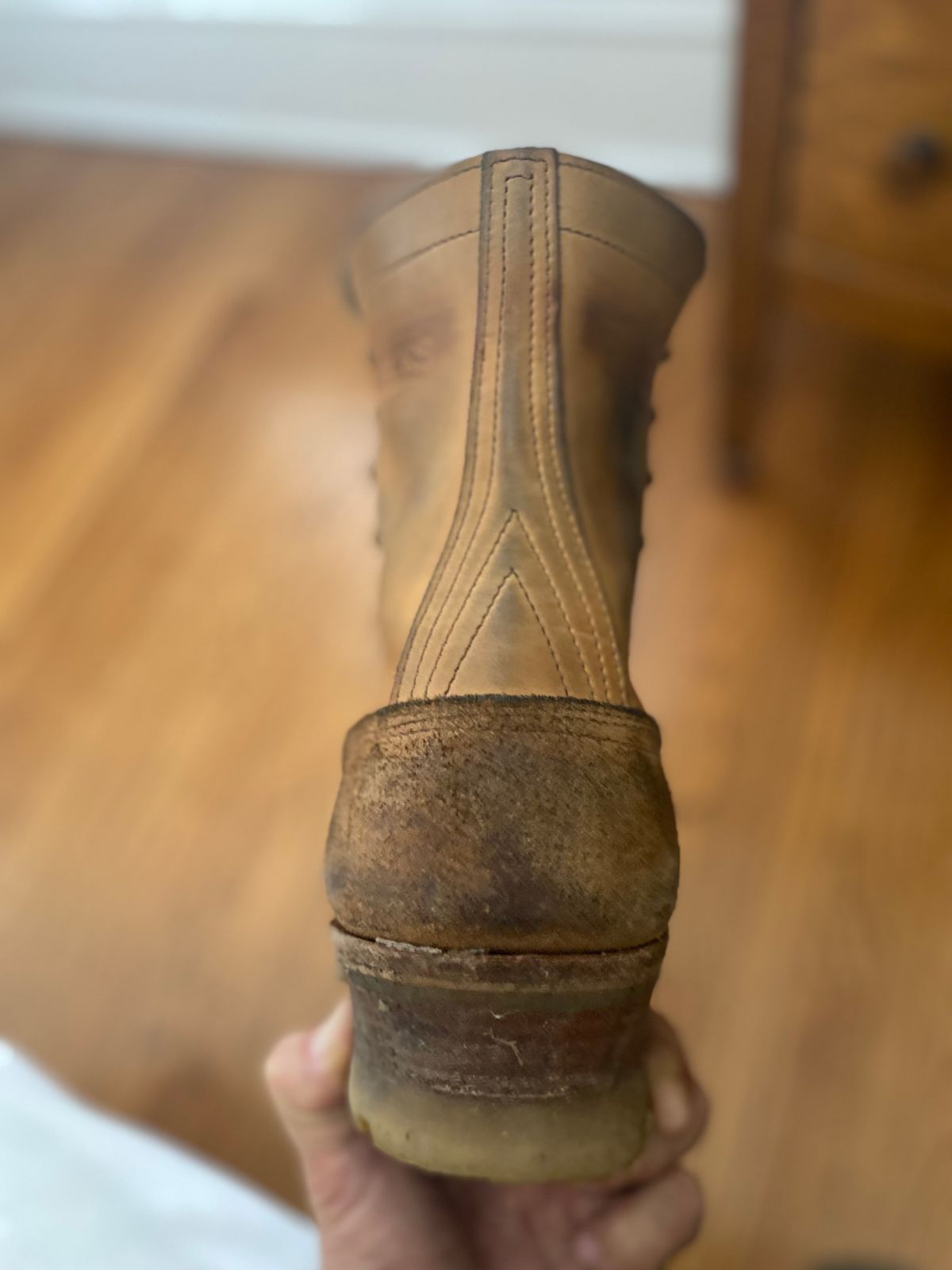 Photo by bootbeater on October 29, 2023 of the Nicks DomePro in Seidel 1964 Tan Roughout.