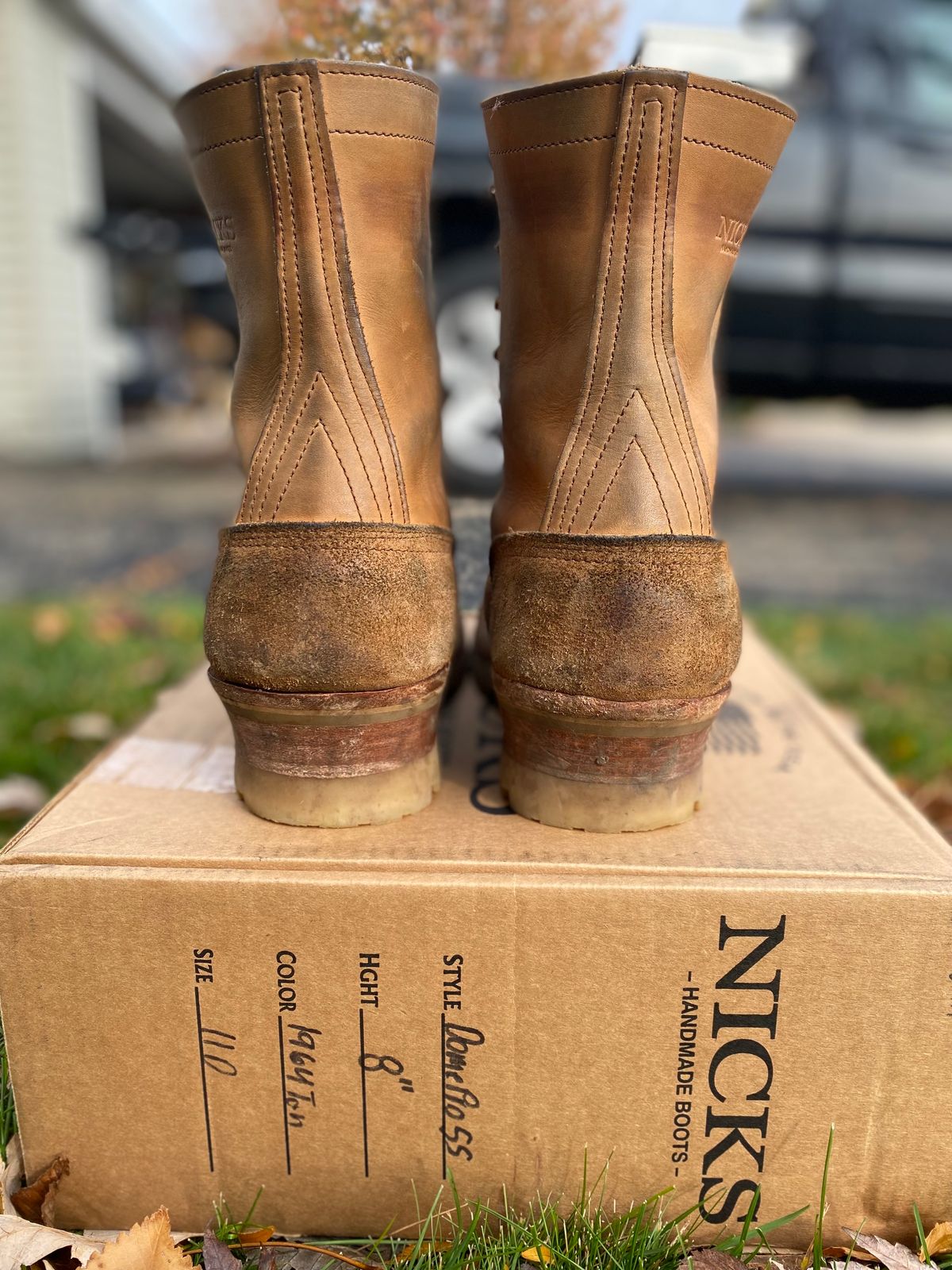 Photo by bootbeater on November 4, 2023 of the Nicks DomePro in Seidel 1964 Tan Roughout.