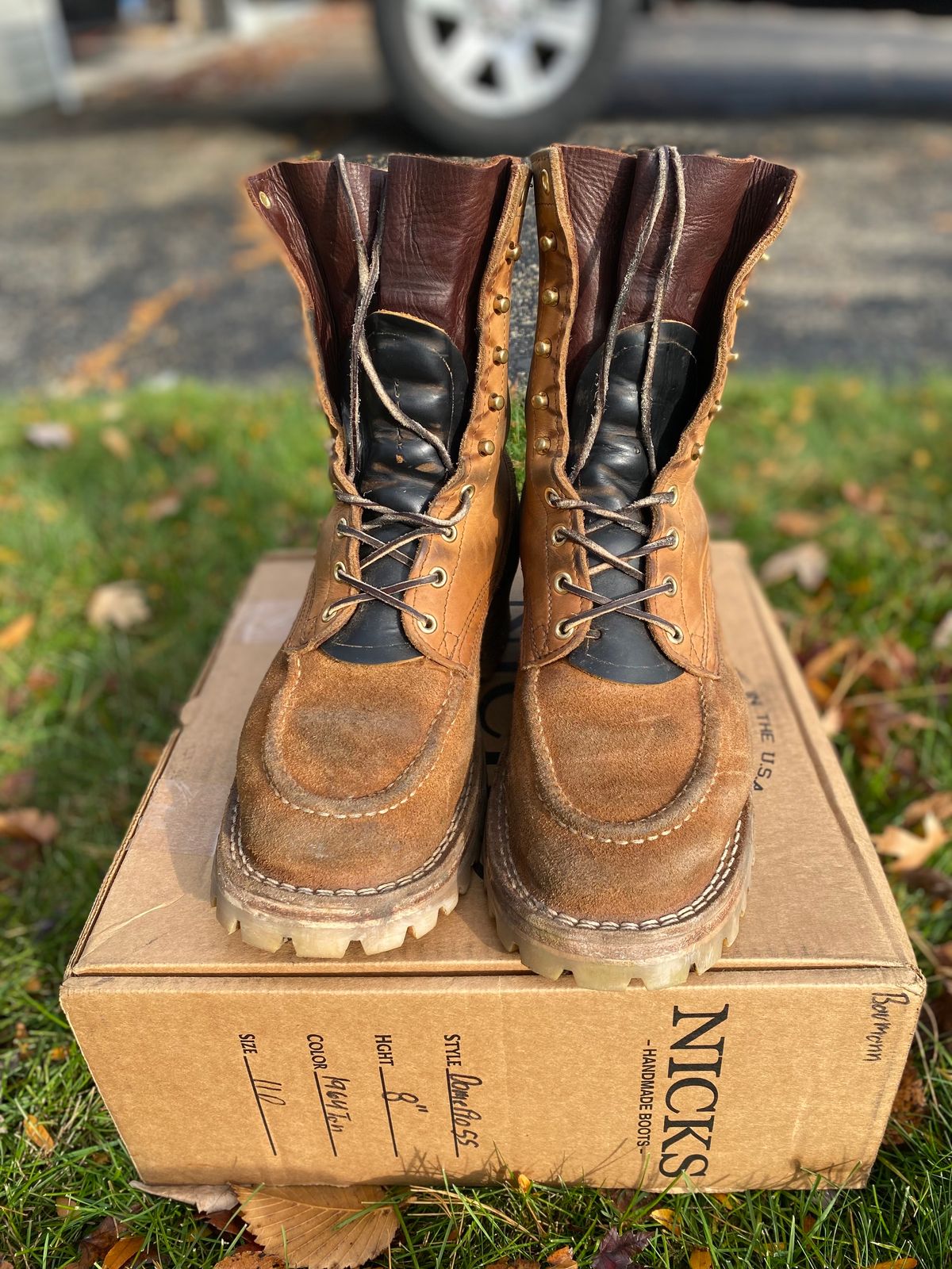 Photo by bootbeater on November 4, 2023 of the Nicks DomePro in Seidel 1964 Tan Roughout.
