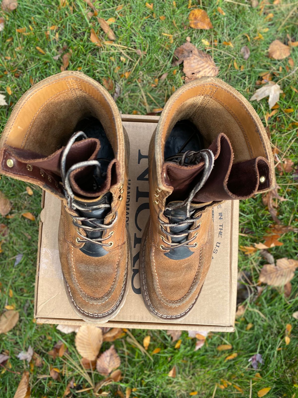 Photo by bootbeater on November 4, 2023 of the Nicks DomePro in Seidel 1964 Tan Roughout.