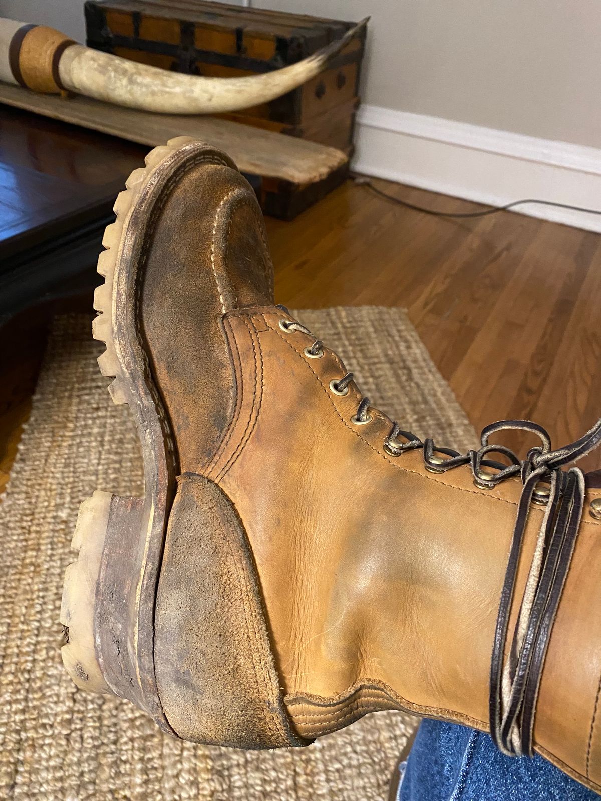Photo by bootbeater on November 22, 2023 of the Nicks DomePro in Seidel 1964 Tan Roughout.