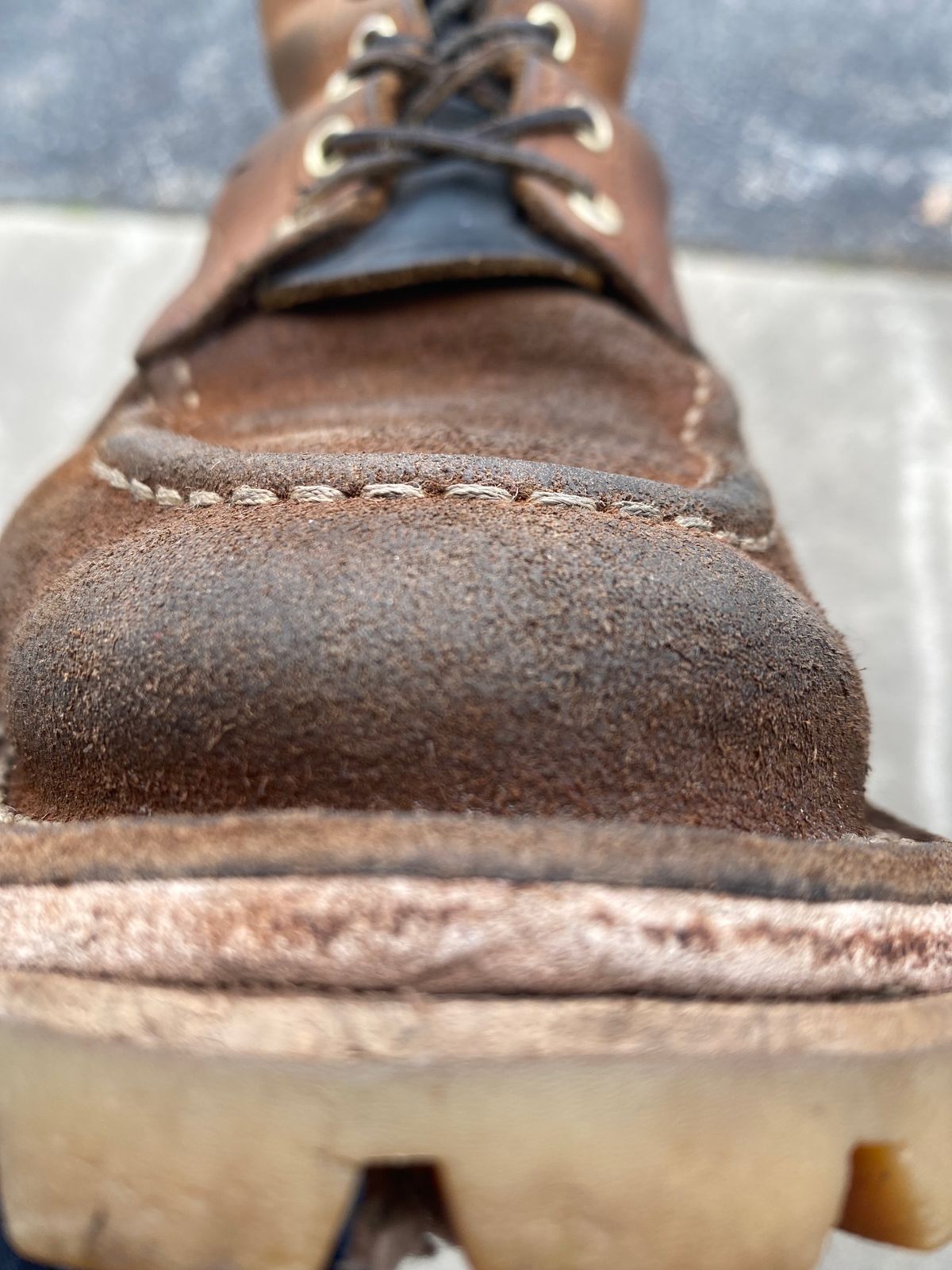Photo by bootbeater on February 4, 2024 of the Nicks DomePro in Seidel 1964 Tan Roughout.