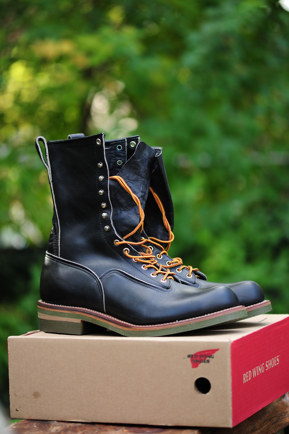 Photo by bootbeater on October 15, 2024 of the Red Wing 919 Climber Vtg. 1983 in S.B. Foot Black Chrome.