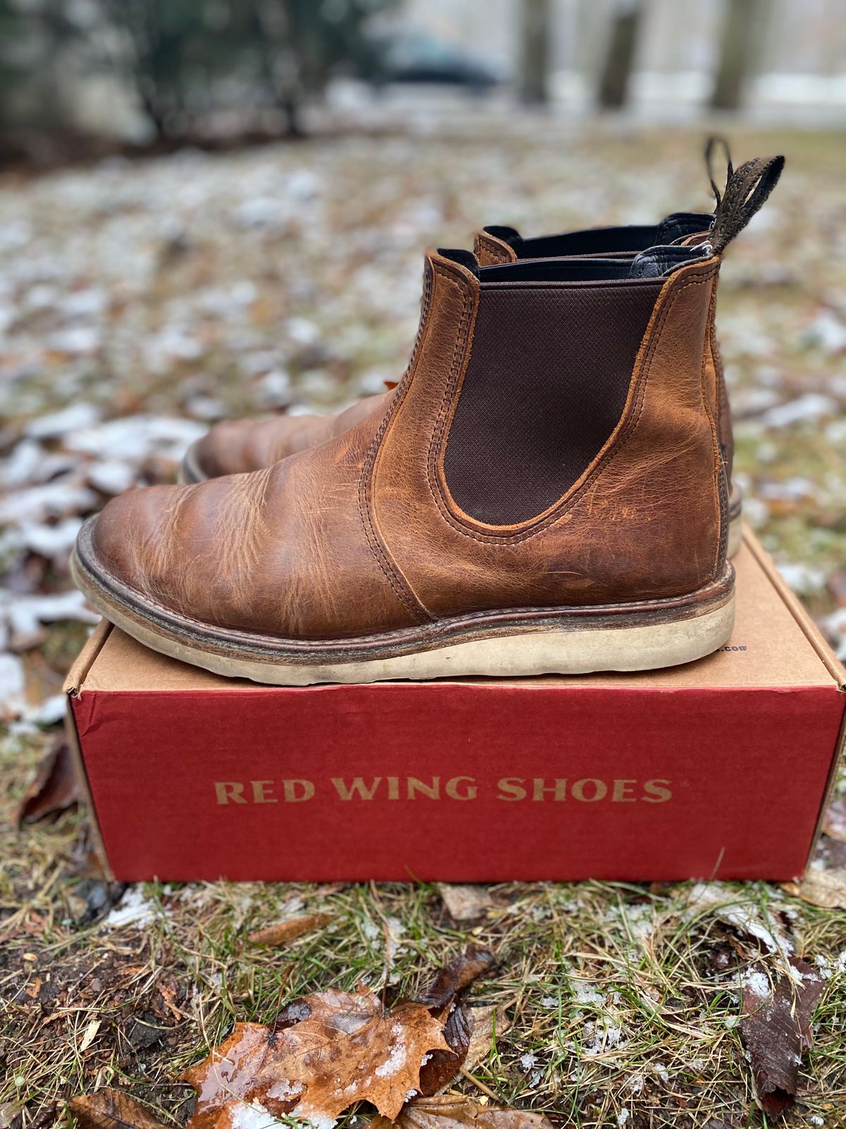Photo by bootbeater on January 5, 2023 of the Red Wing Weekender Chelsea in S.B. Foot Copper Rough and Tough.