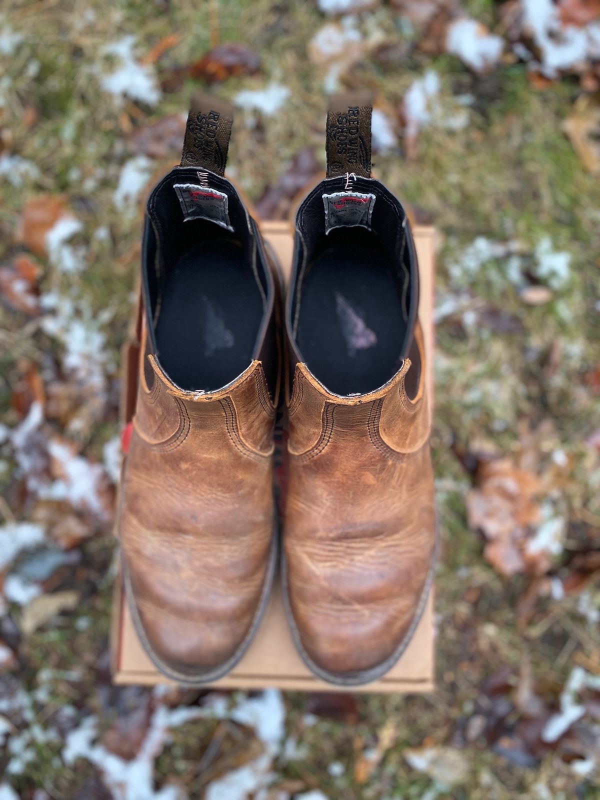 Photo by bootbeater on January 5, 2023 of the Red Wing Weekender Chelsea in S.B. Foot Copper Rough and Tough.