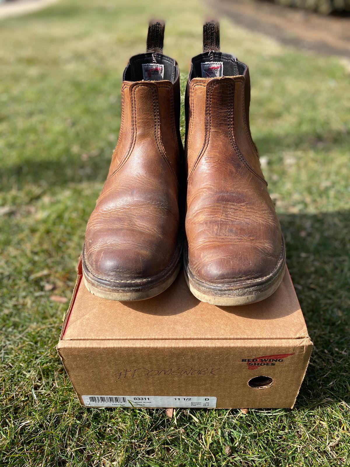 Photo by bootbeater on March 5, 2023 of the Red Wing Weekender Chelsea in S.B. Foot Copper Rough and Tough.