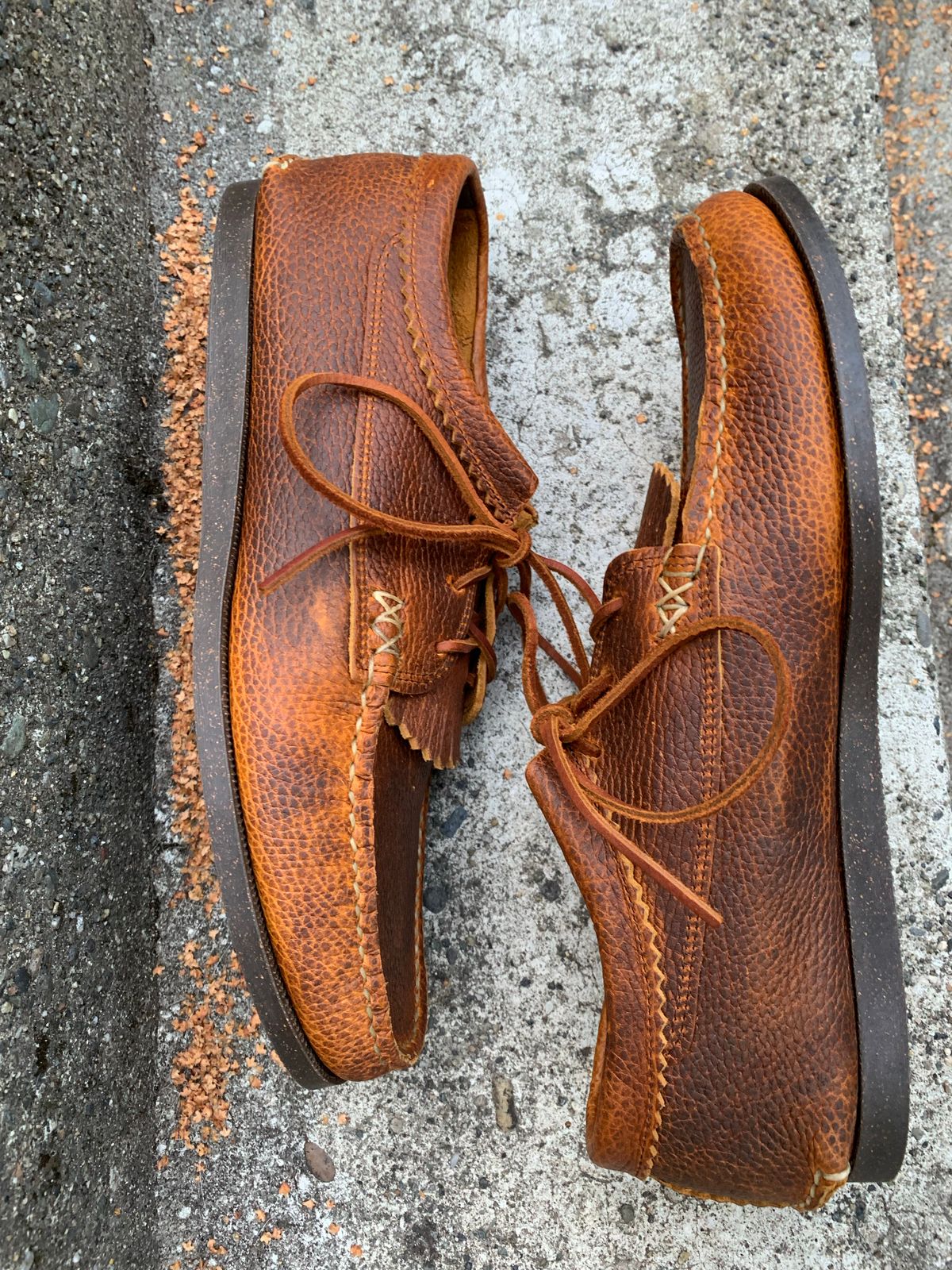 Photo by plumbluck2 on October 2, 2022 of the Yuketen Blucher with Kiltie in Unlisted Leather.