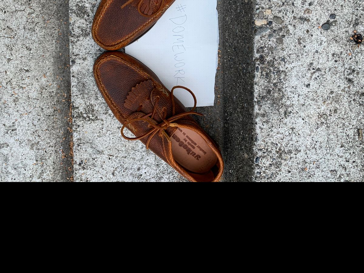 Photo by plumbluck2 on October 2, 2022 of the Yuketen Blucher with Kiltie in Unlisted Leather.
