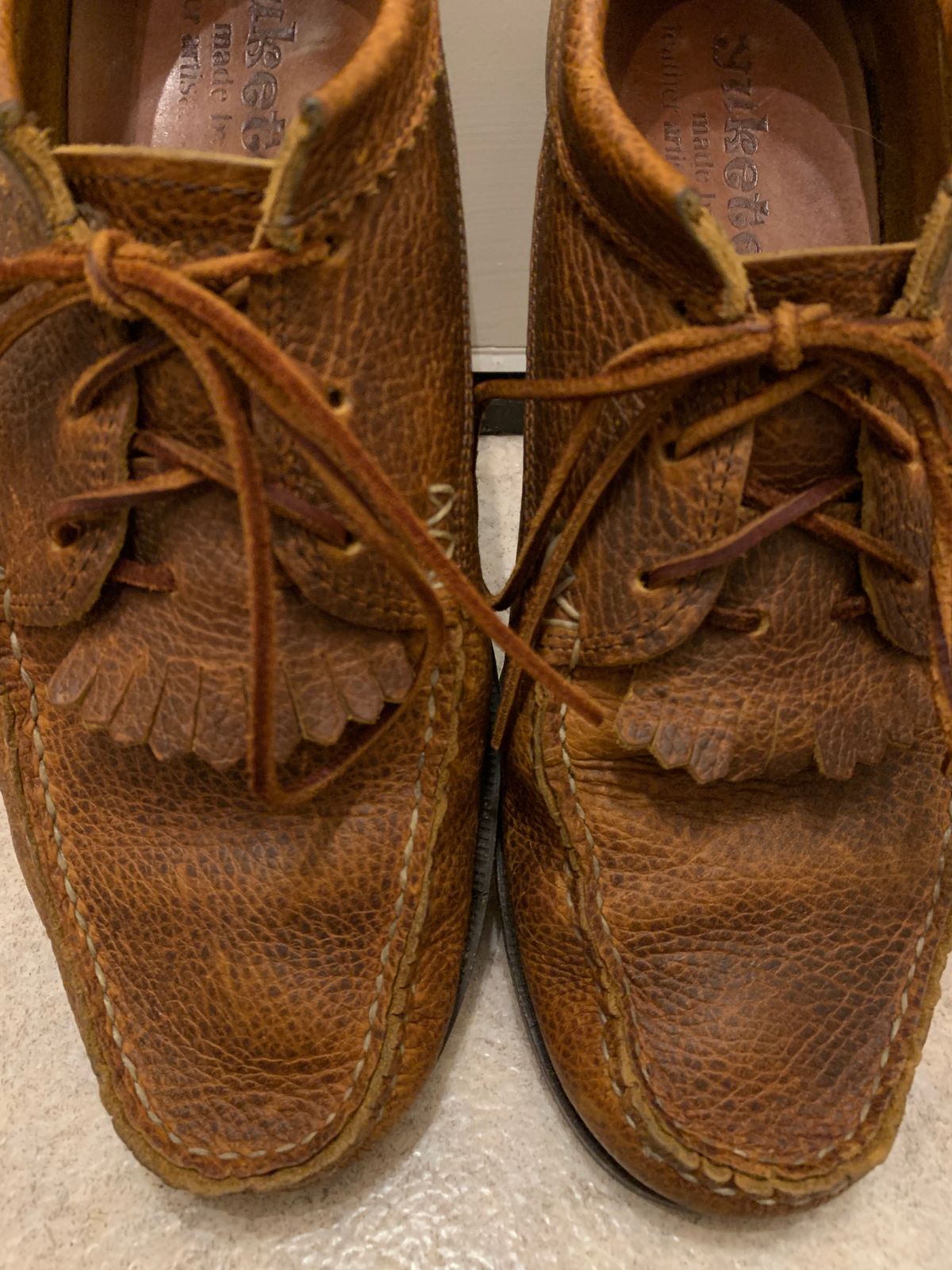 Photo by plumbluck2 on January 6, 2023 of the Yuketen Blucher with Kiltie in Unlisted Leather.