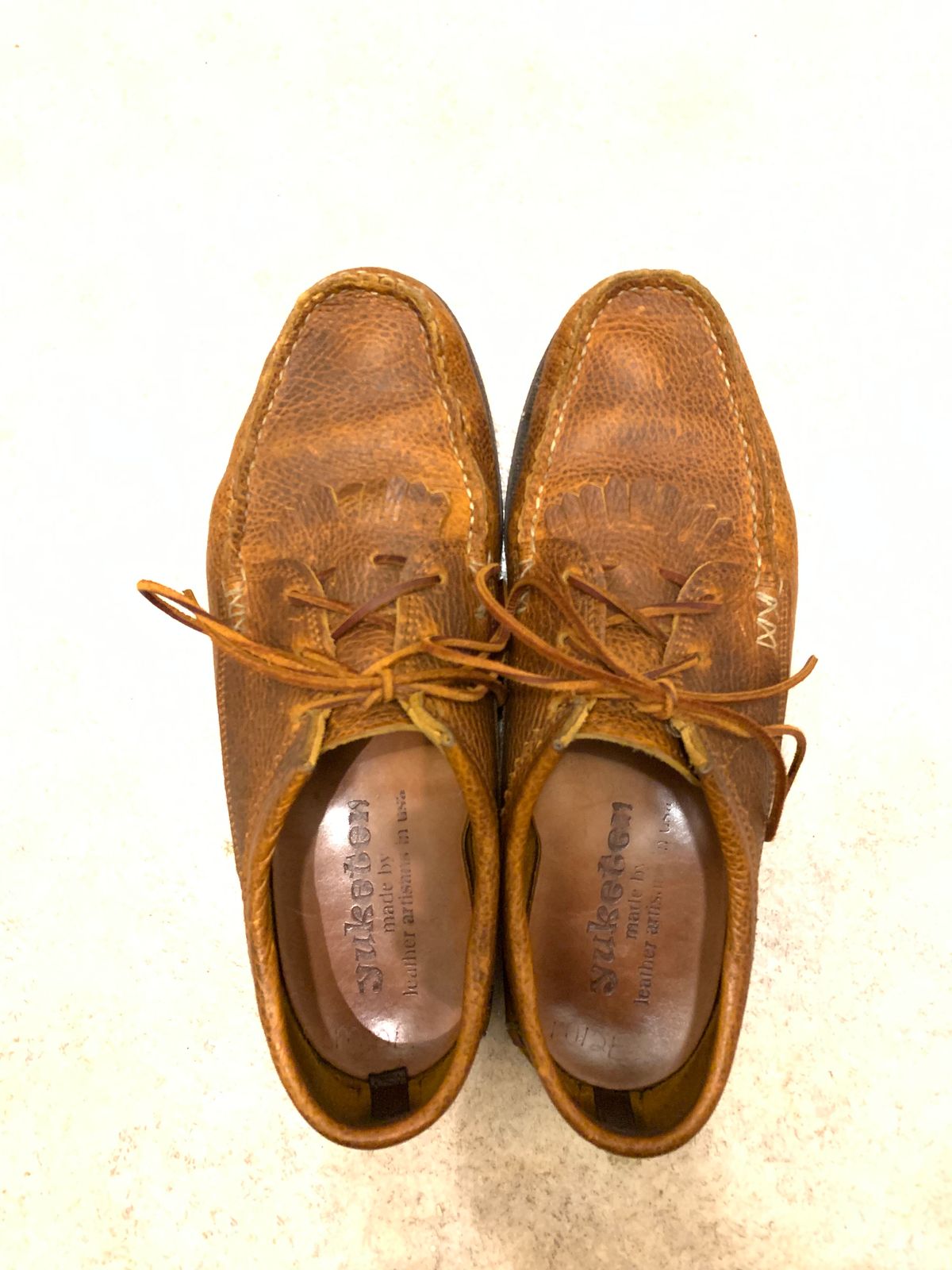 Photo by plumbluck2 on January 6, 2023 of the Yuketen Blucher with Kiltie in Unlisted Leather.