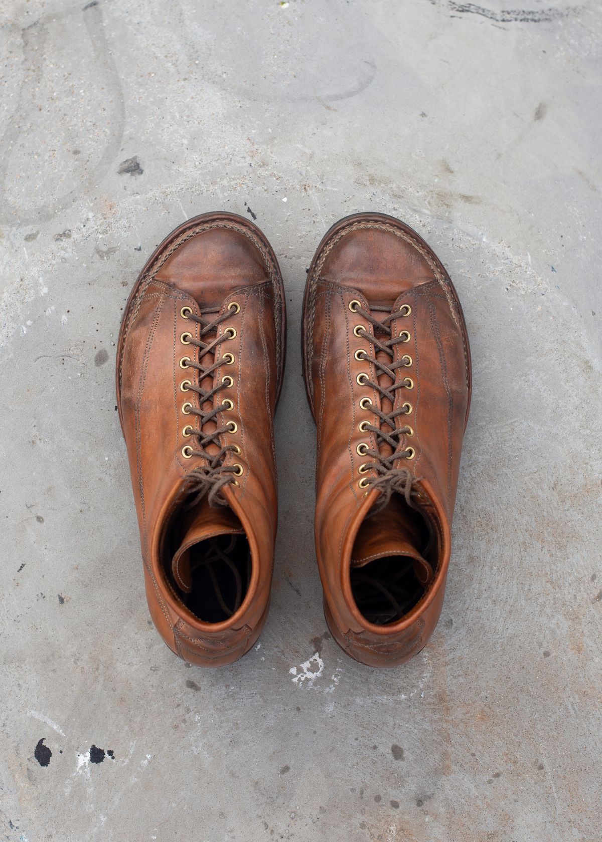 Photo by baschdln on February 28, 2025 of the Self-Made Monkey Boot in Conceria Cloe Crust Horsebutt.