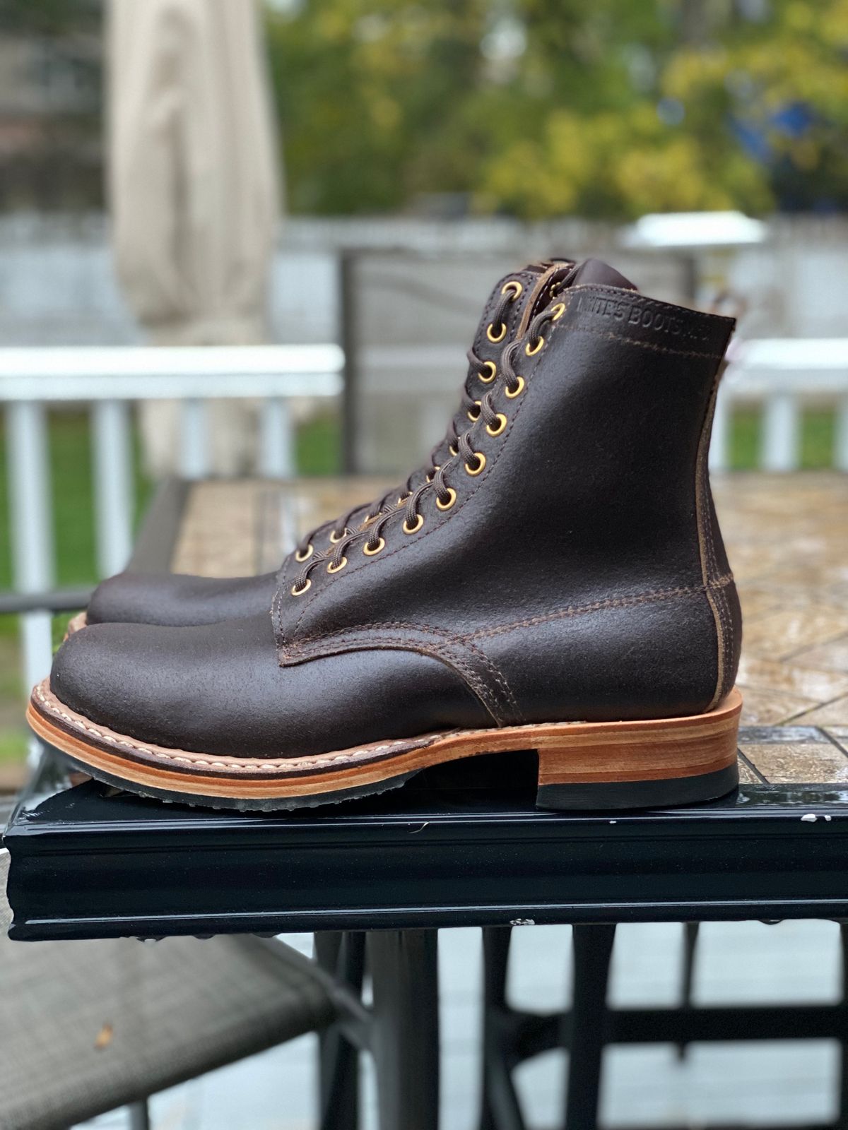 Photo by nvrp813 on November 1, 2022 of the White's Semi-Dress in Horween Brown Waxed Flesh.