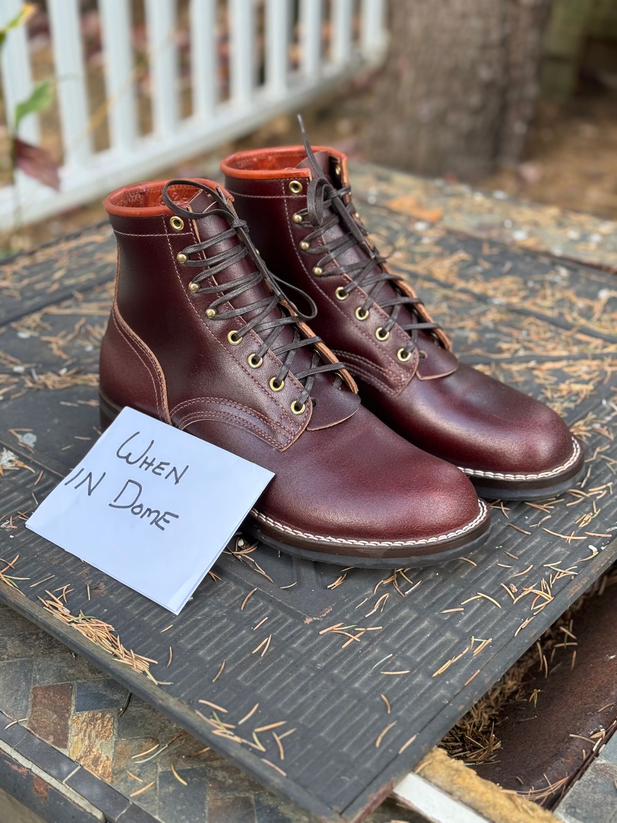 Photo by nvrp813 on November 1, 2024 of the Nicks MTO in Horween Tan Waxed Flesh.