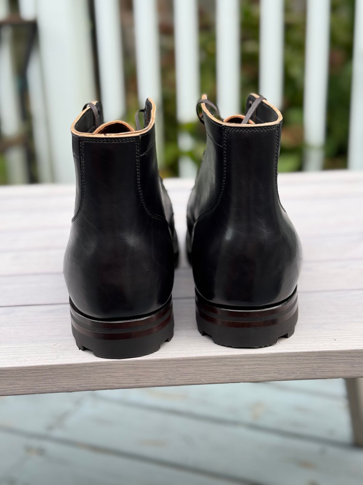 Photo by nvrp813 on October 3, 2024 of the Viberg Service Boot in Maryam Teacore Lucida Horsebutt.