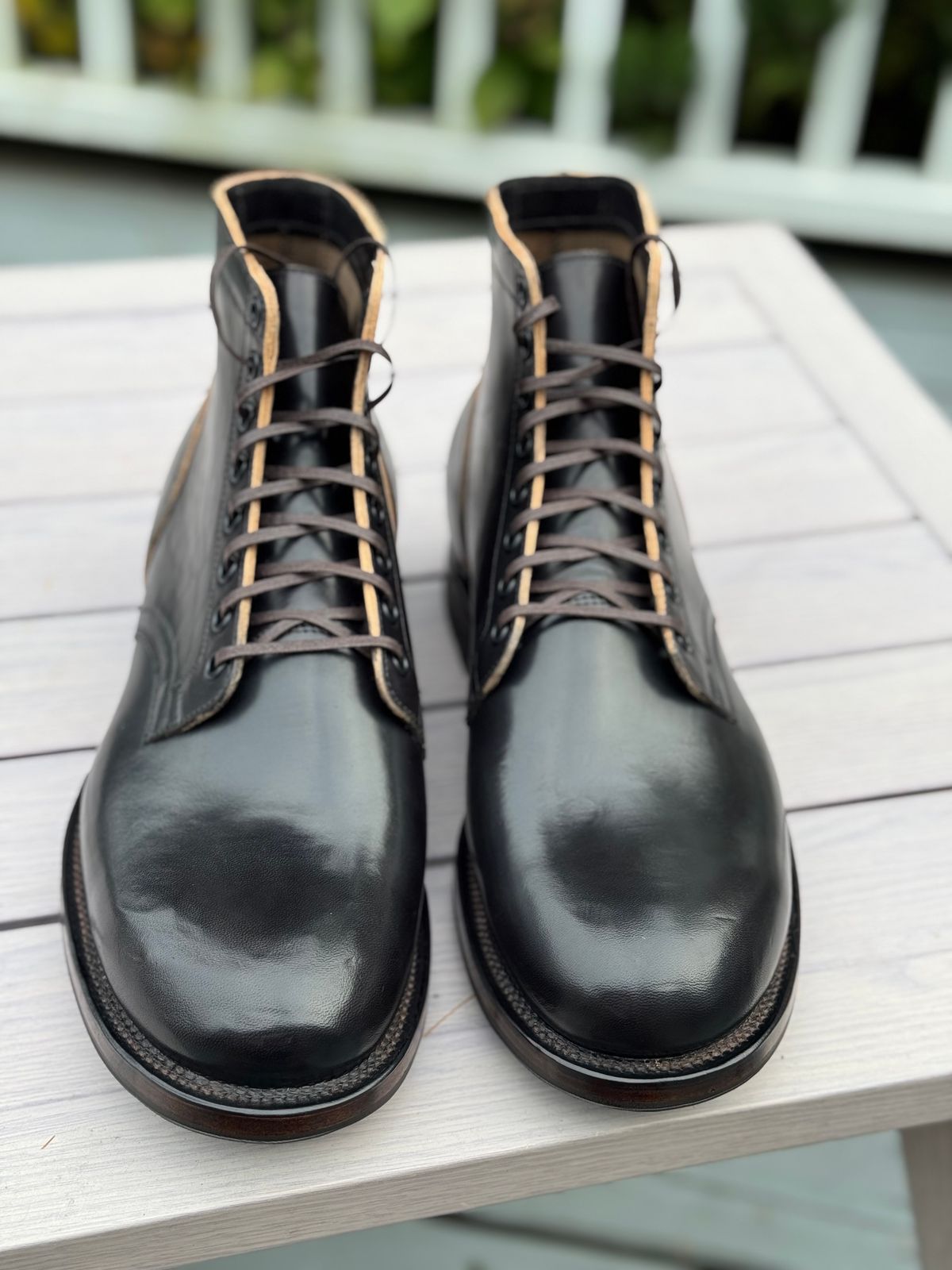 Photo by nvrp813 on October 3, 2024 of the Viberg Service Boot in Maryam Teacore Lucida Horsebutt.
