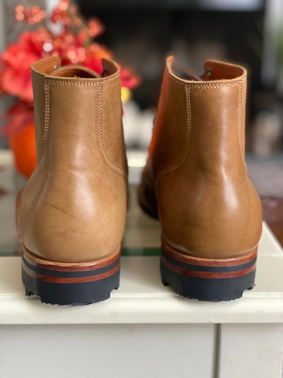 Photo by nvrp813 on October 3, 2023 of the Viberg Service Boot BCT in Maryam Honey Tanned Hosrehide.