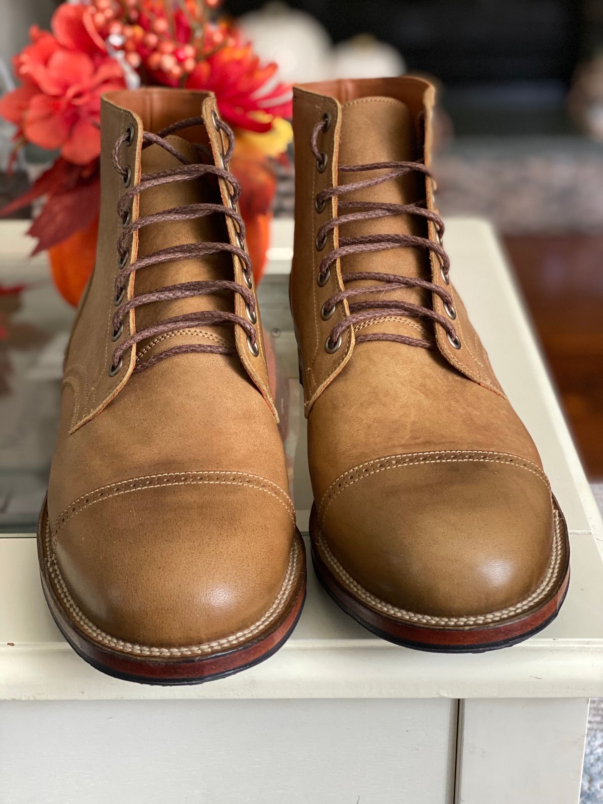 Photo by nvrp813 on October 3, 2023 of the Viberg Service Boot BCT in Maryam Honey Tanned Hosrehide.